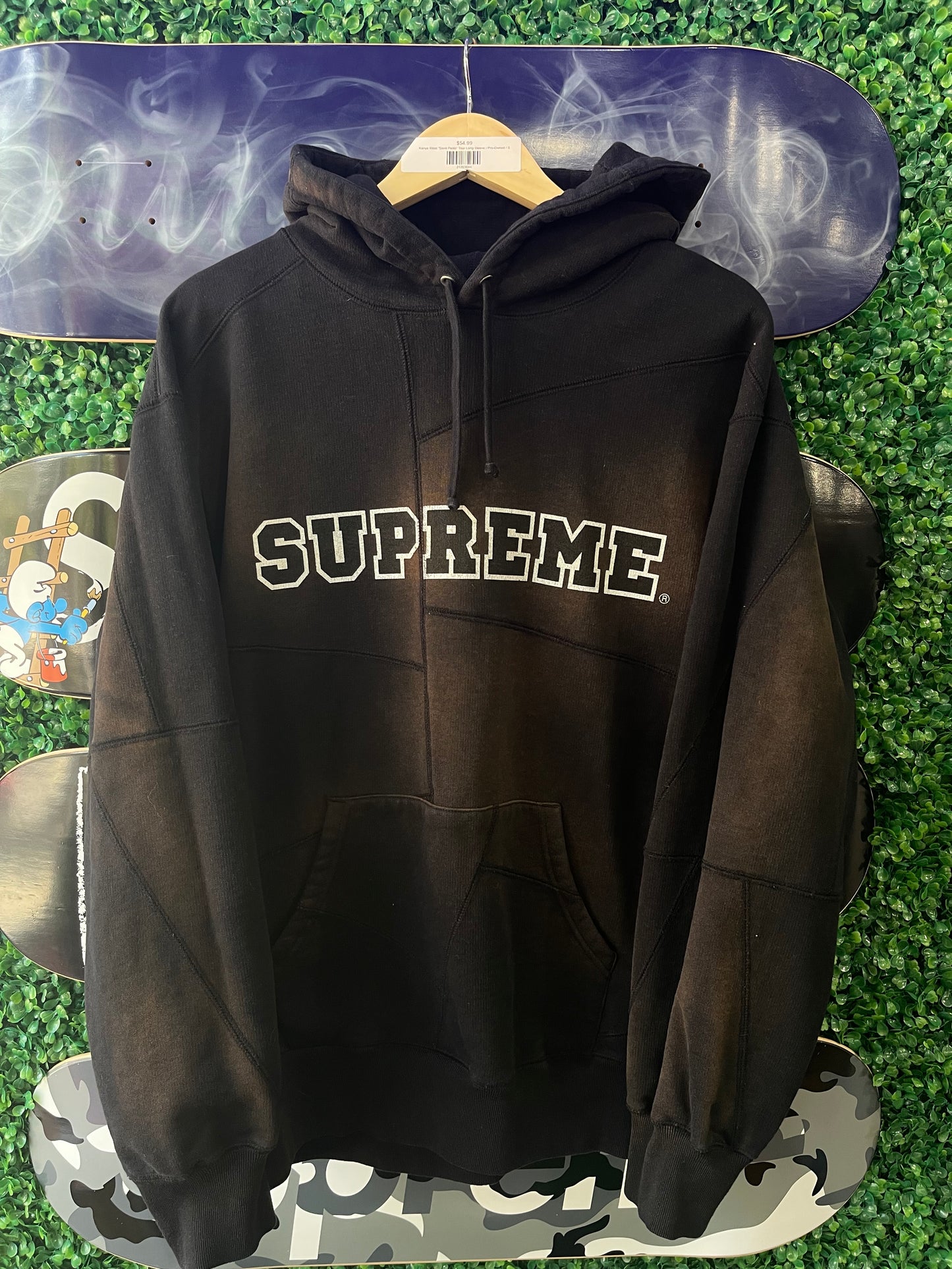 Supreme Patchwork Pullover Hoodie “Black”