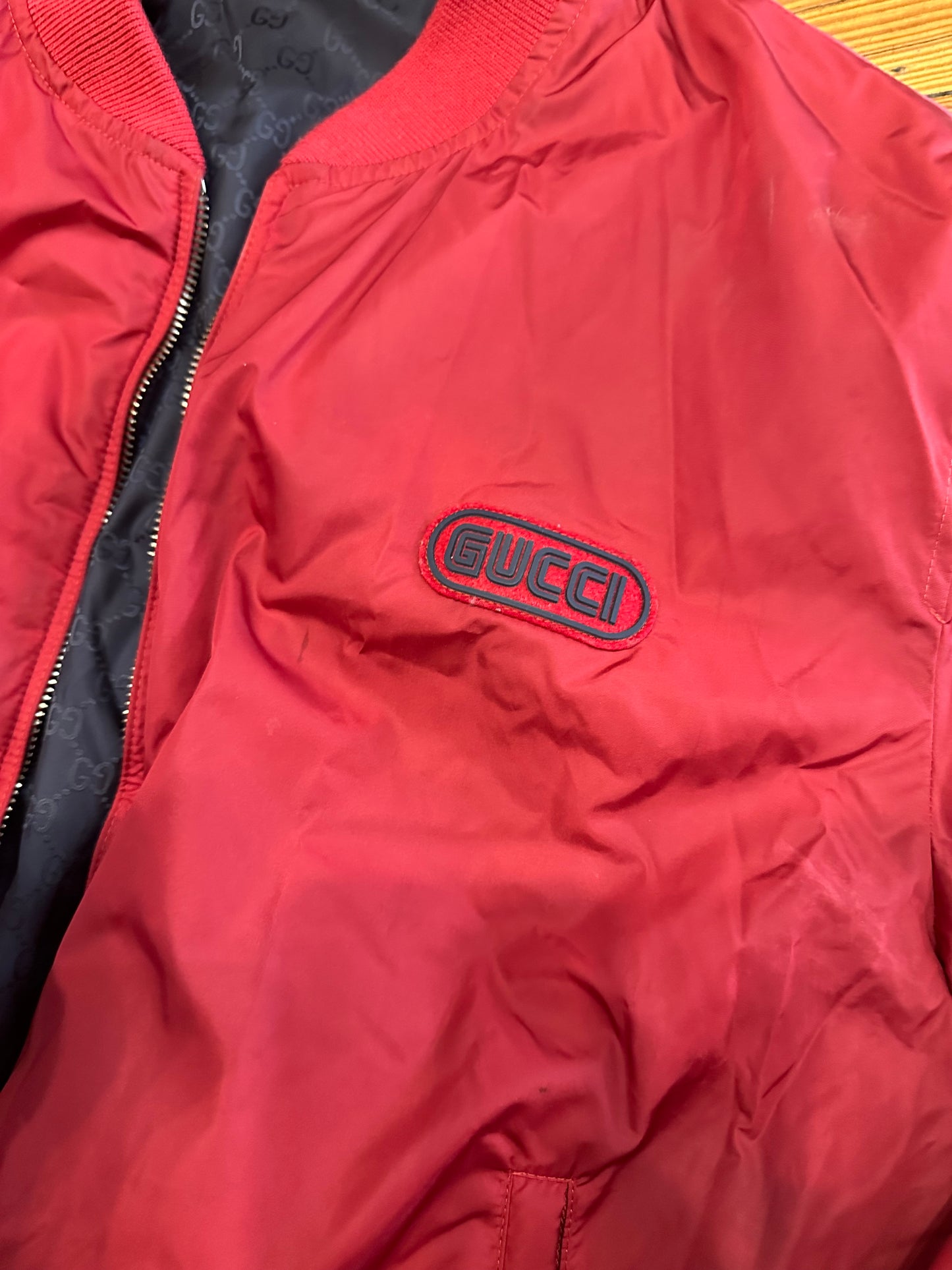 Gucci REVERSIBLE GG NYLON BOMBER
JACKET