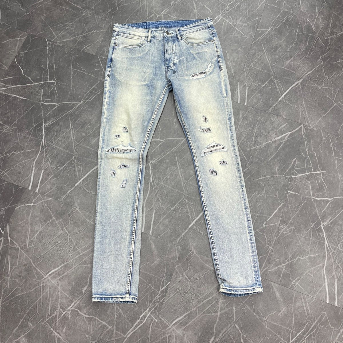 Ksubi blue leopard patch jeans