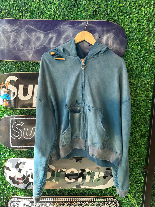 Vale Zip Up “Blue Washed Holes”
