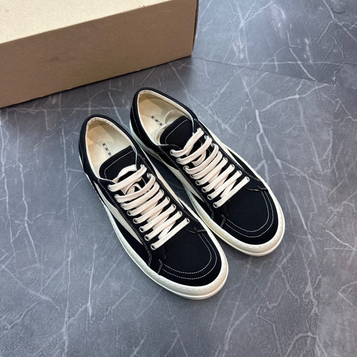 Rick Owens DRKSHDW Vintage Low Black Milk (Size 43) (Lightly Worn)