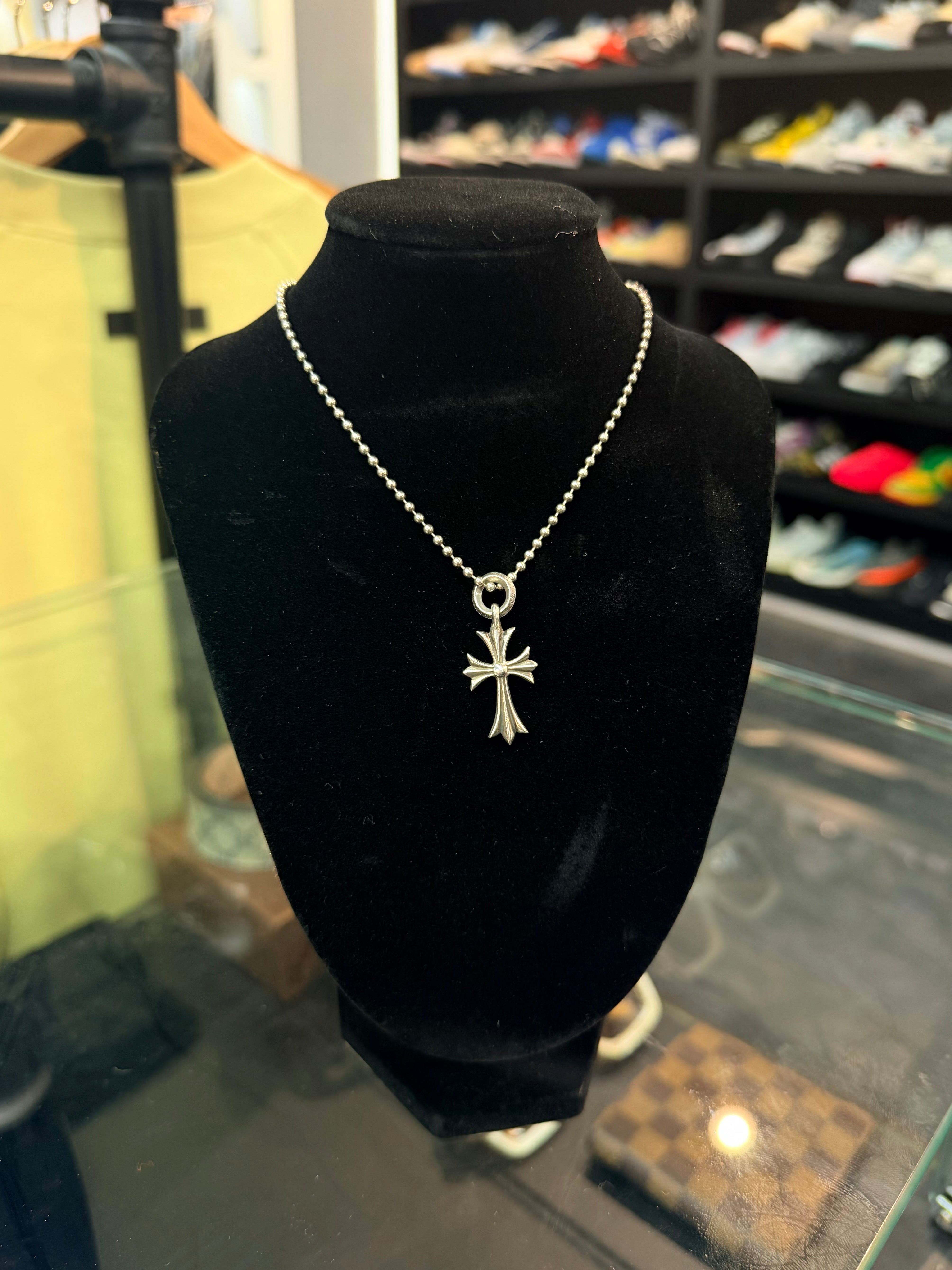 Chrome Hearts Tiny Cross Pendant & Ball Chain