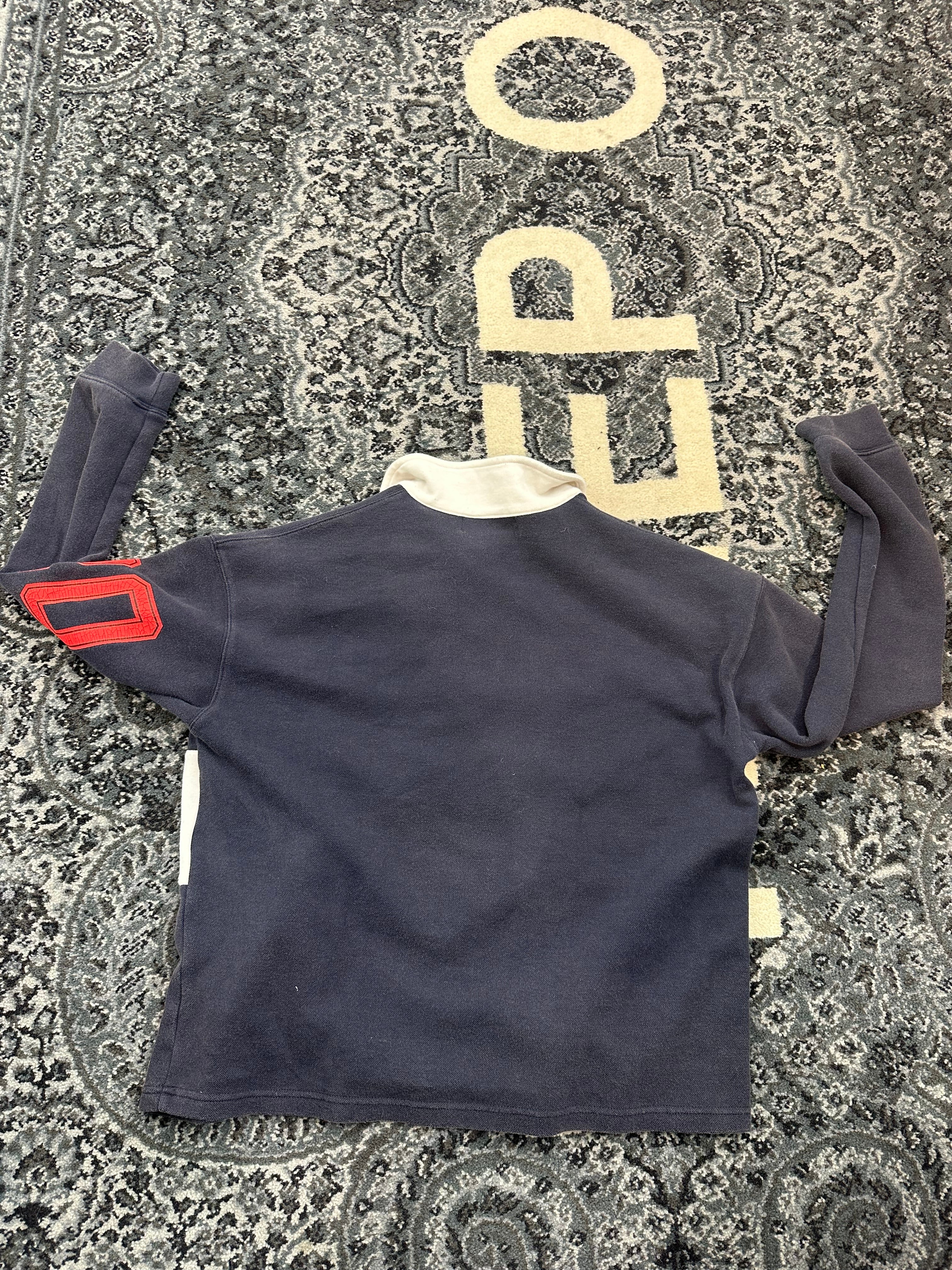 Vale Athletic Button Up “Navy Red”