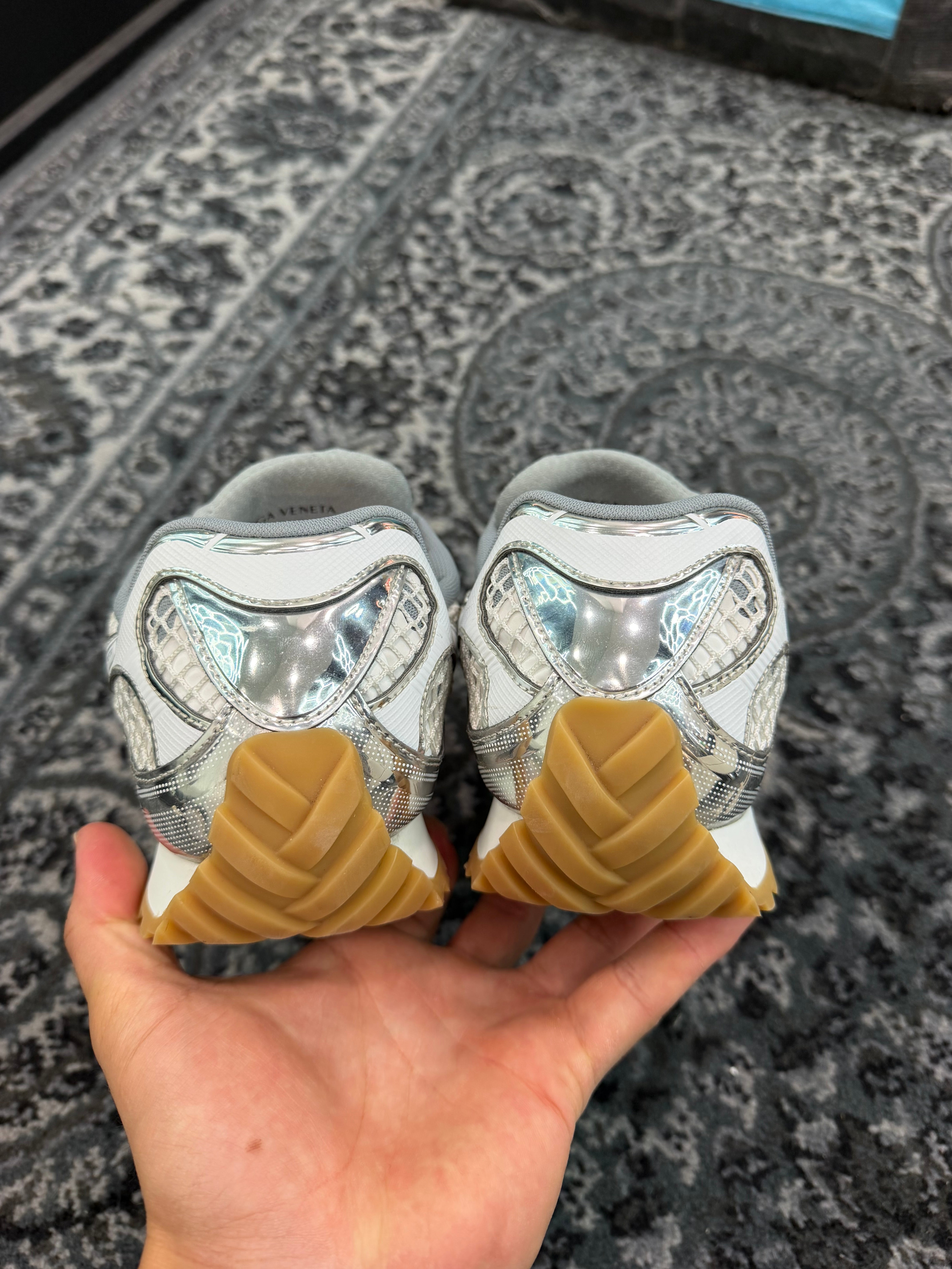 Bottega Veneta Orbit “White Silver”