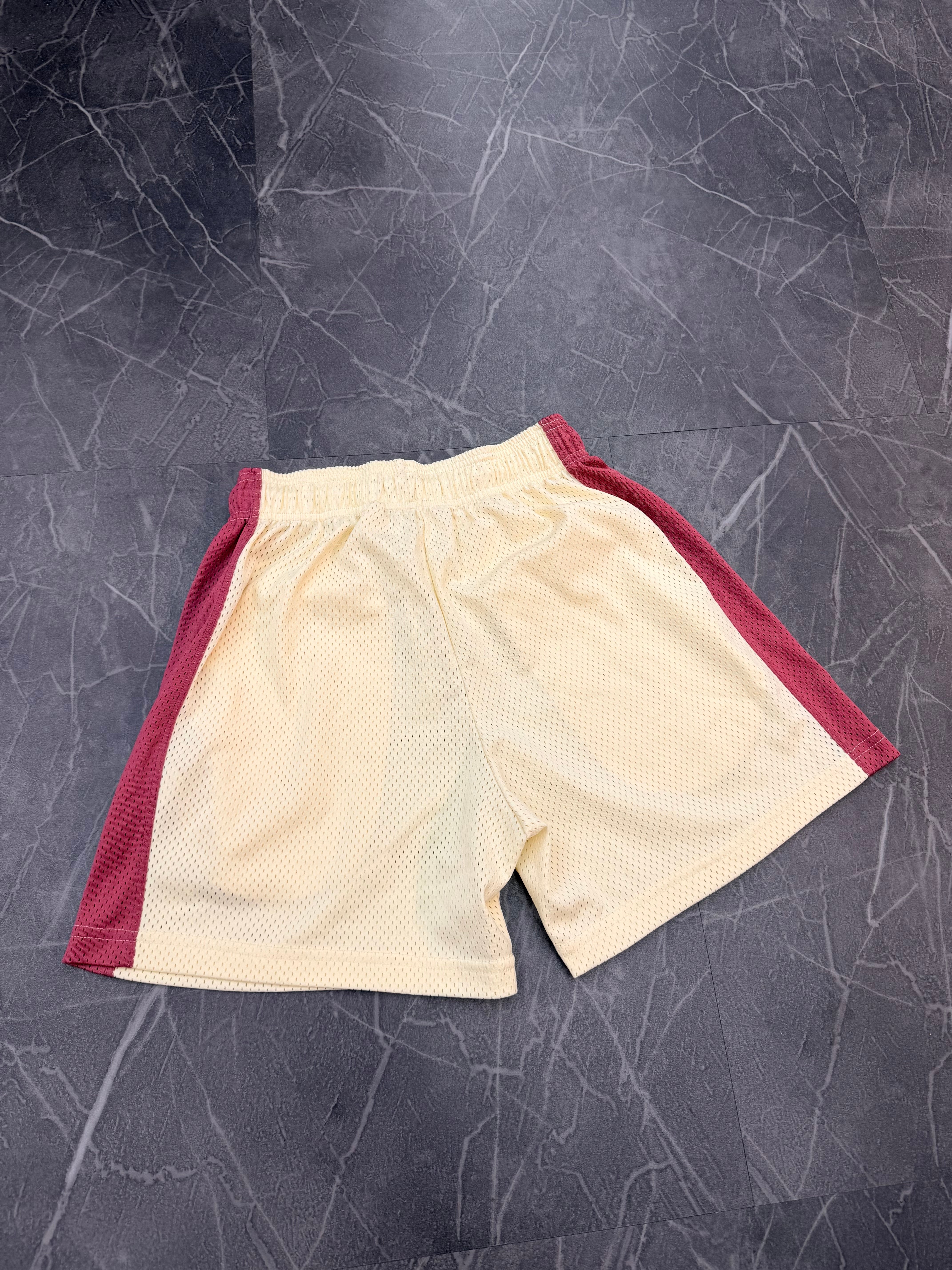 Eric Emanuel Shorts “Cream Maroon”