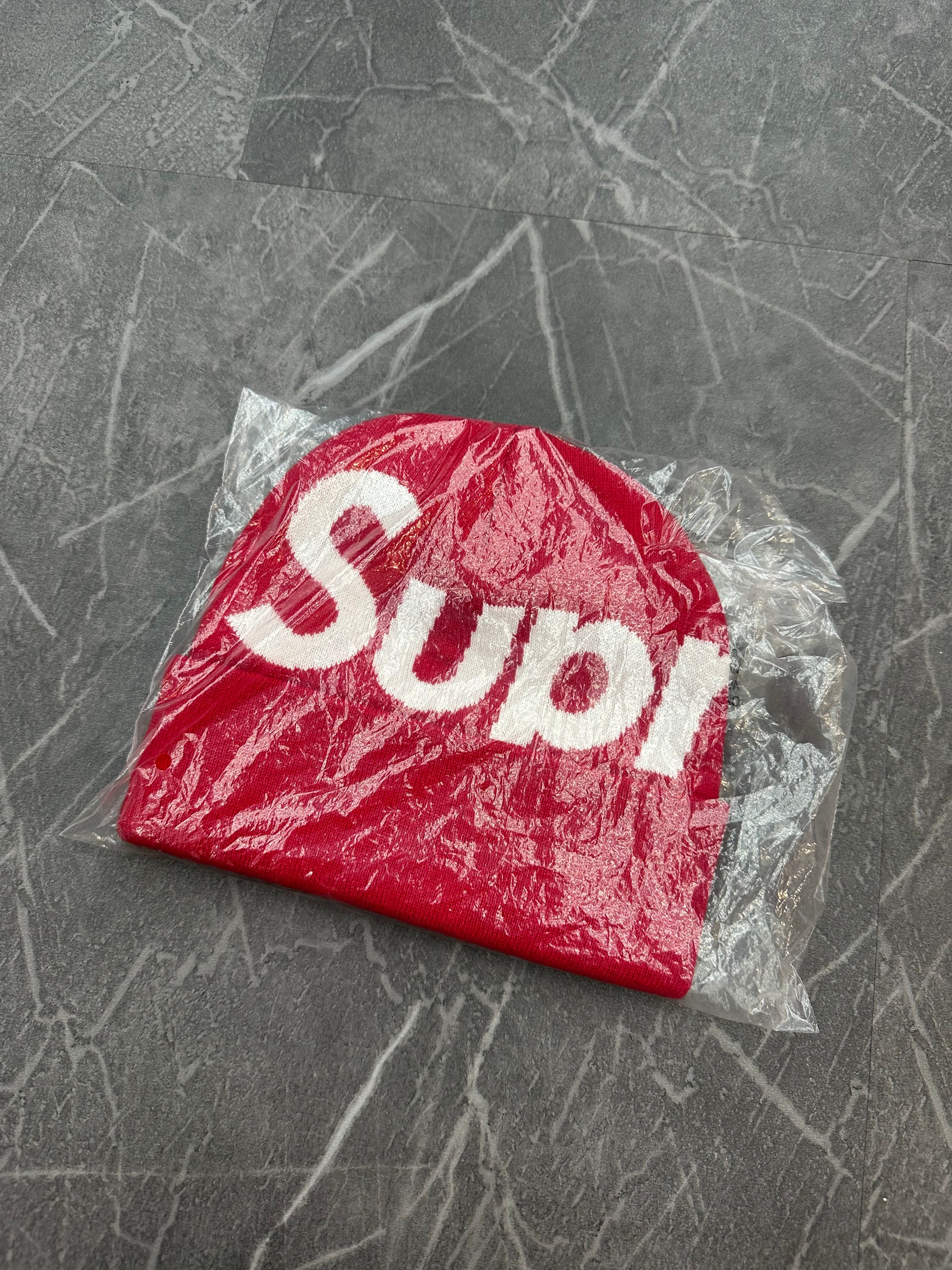 Supreme Big Logo Beanie “Red”