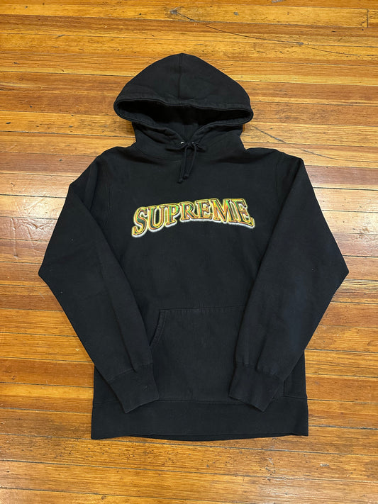 Supreme Hoodie Black “Green/Orange Logo”