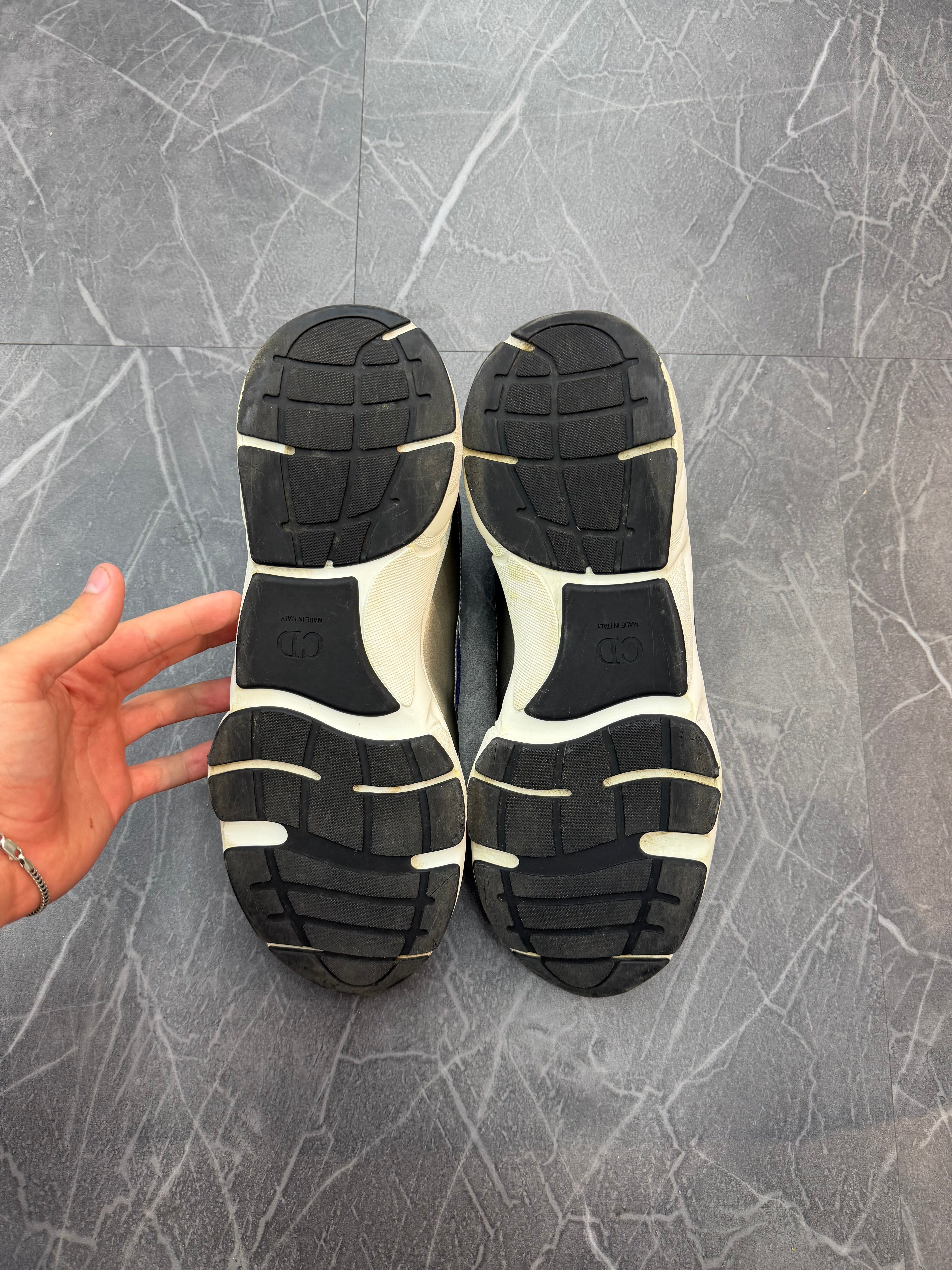 Dior B22 Silver Navy Blue Low