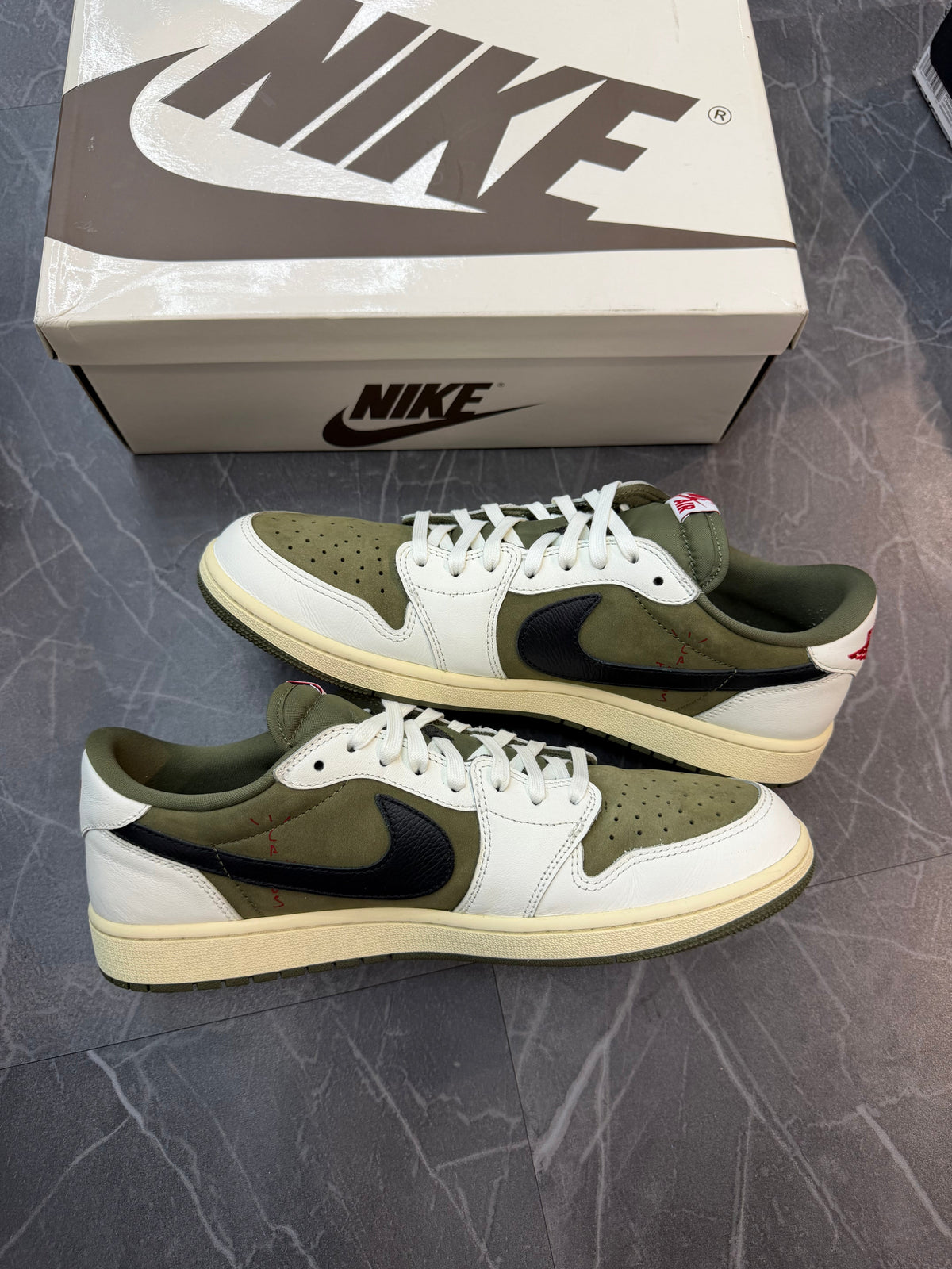 Jordan 1 Low Travis Scott “Medium Olive” (Size 13) (Lightly Worn) - Image 2