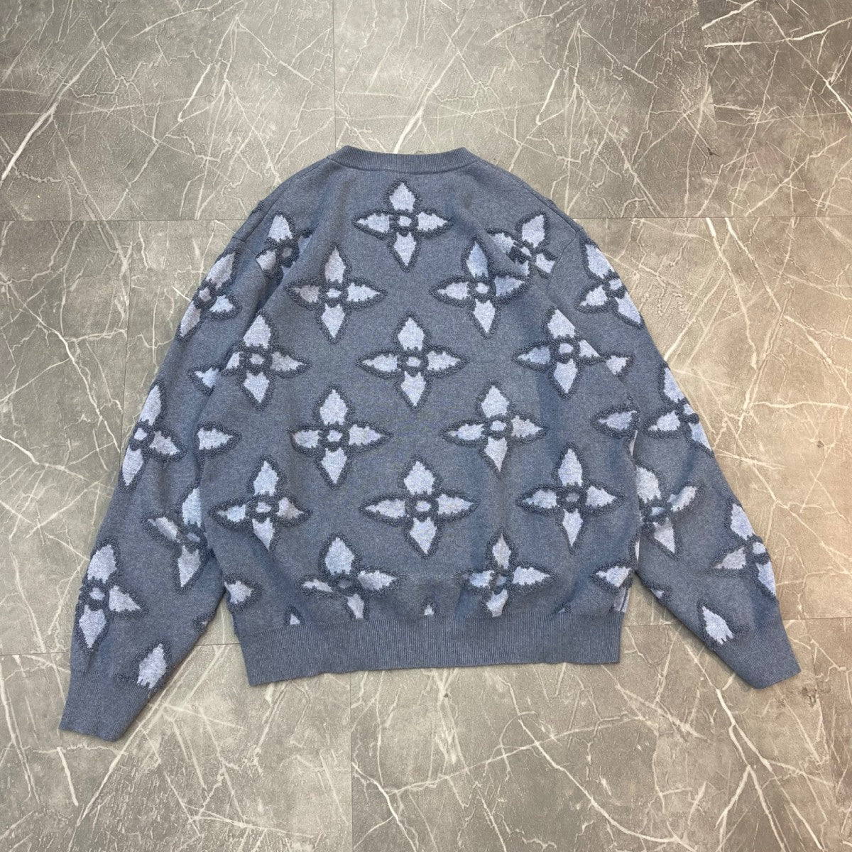 Louis Vuitton Textured Cotton Crewneck Indigo - Image 4
