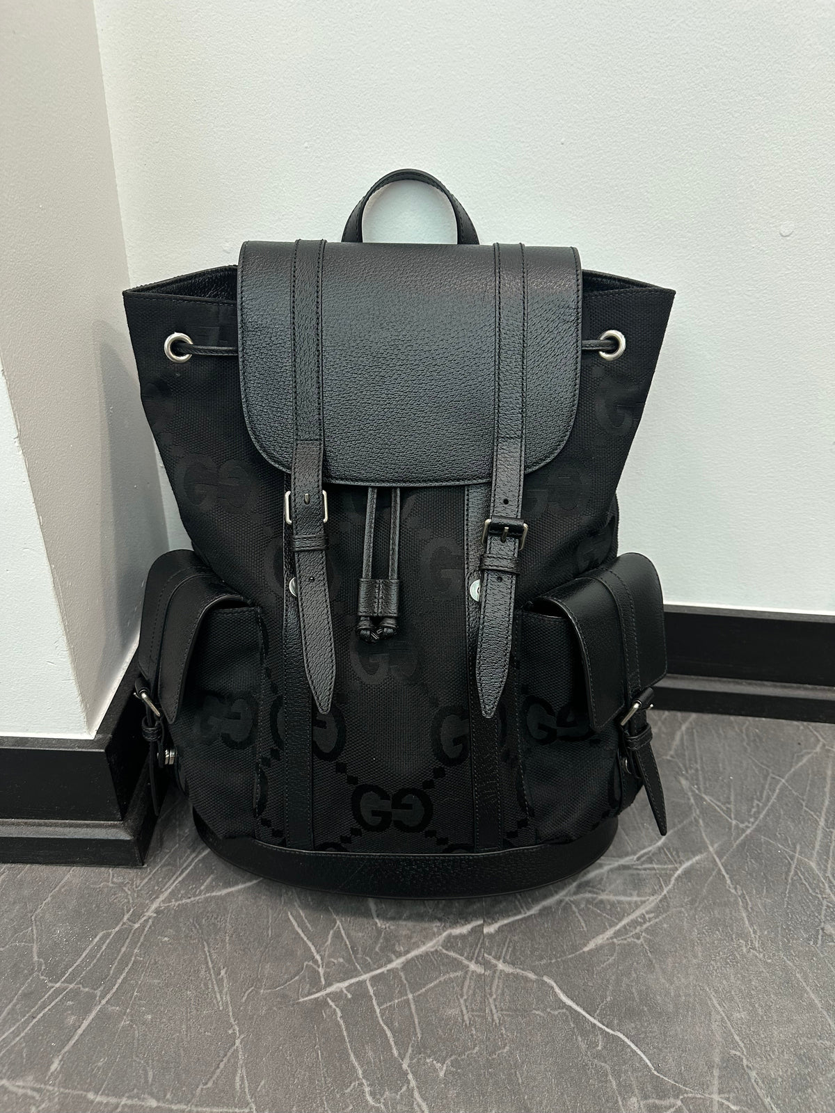 Gucci Jumbo GG Backpack Black (Size OS) - Image 1