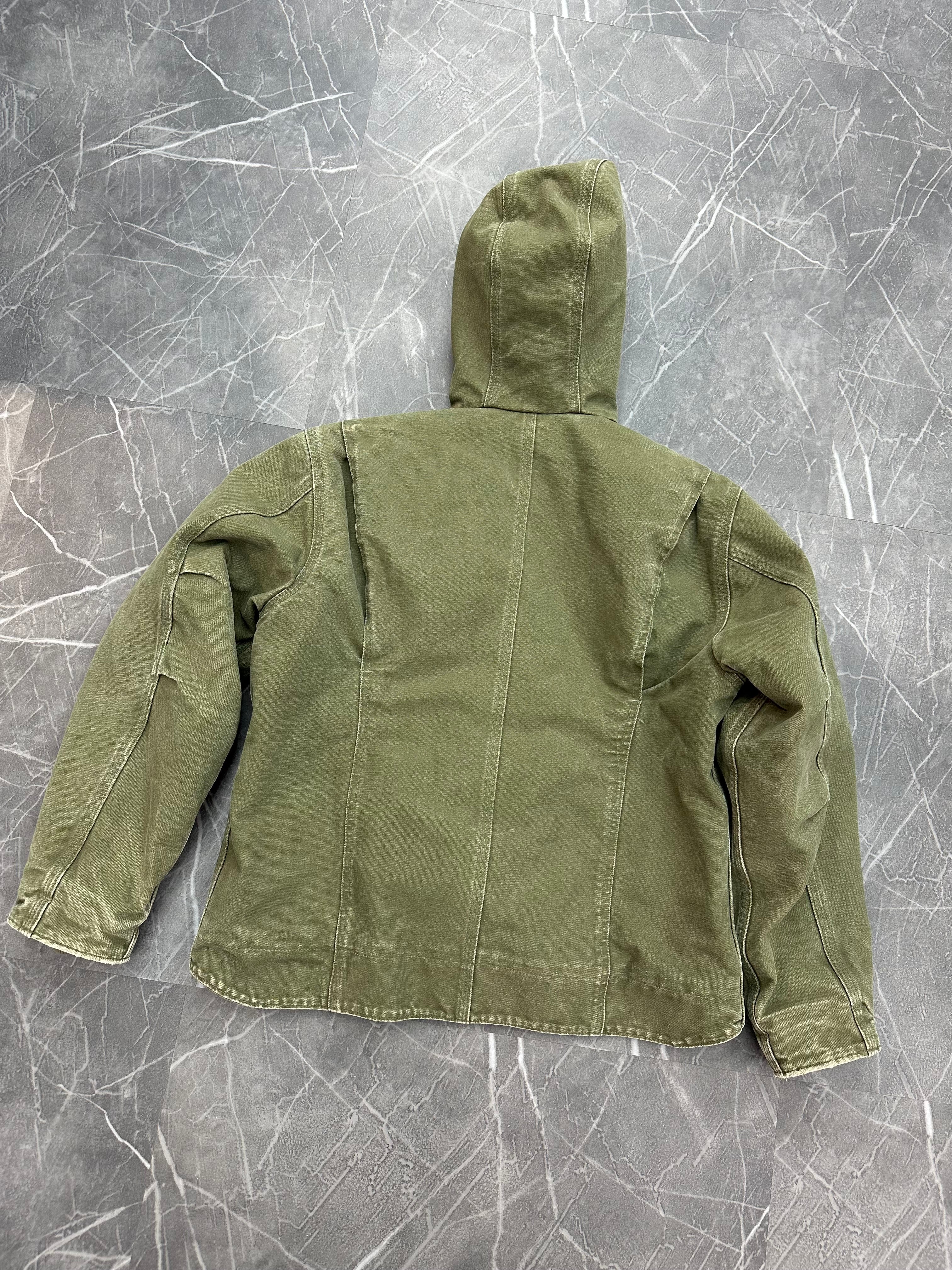 Vintage Carhartt J130 Fleece Lined Olive Work Jacket (M)