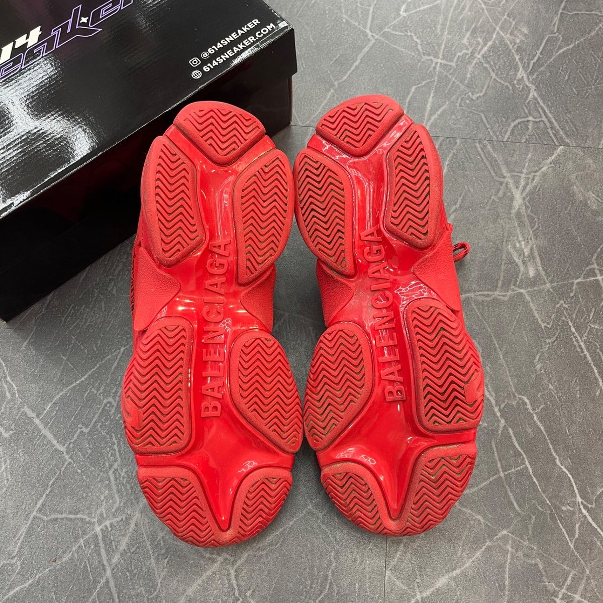 Balenciaga Triple S Allover Logo Red (Size 43) (Lightly Worn)
