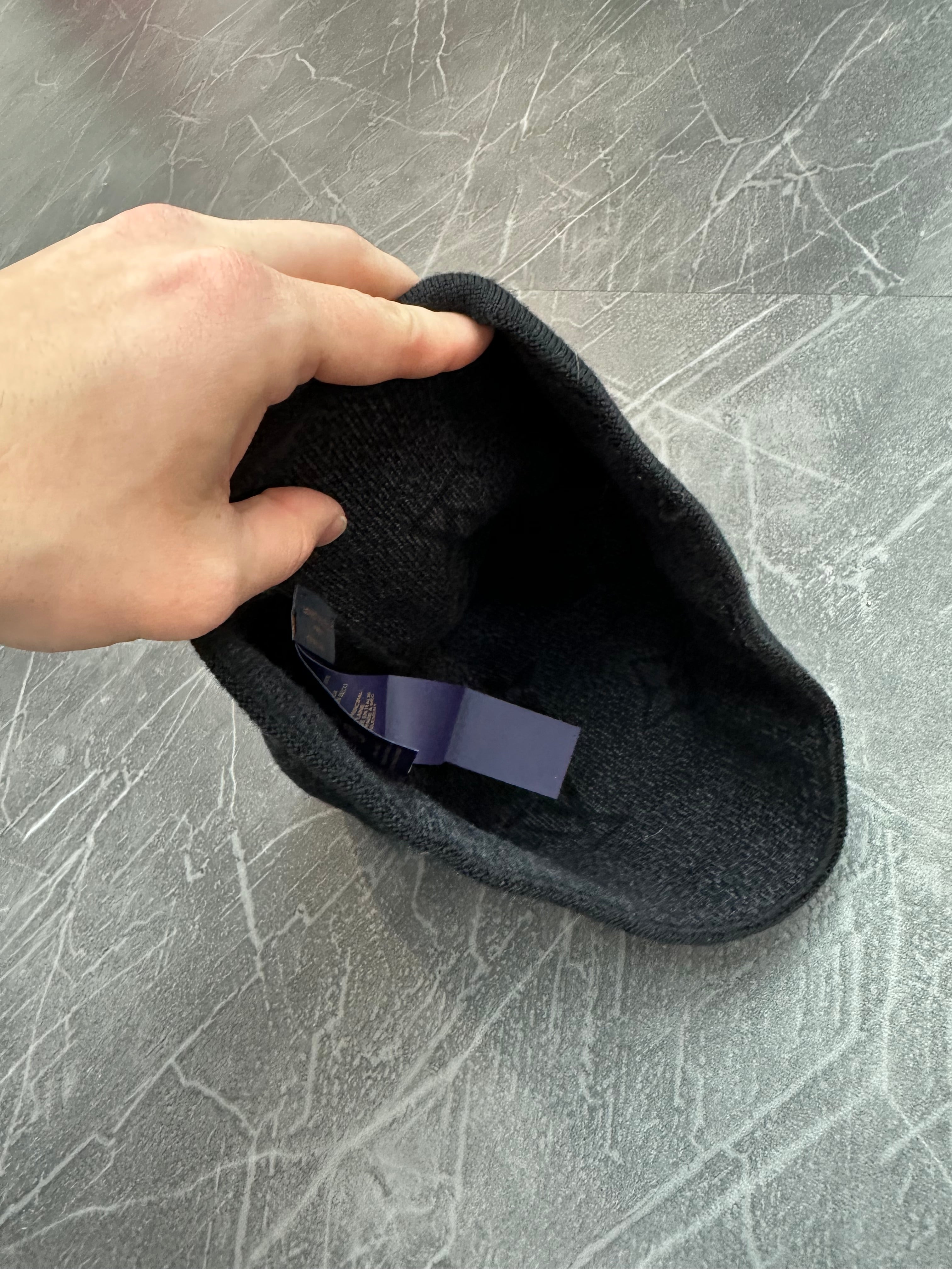 Louis Vuitton Monogram Logo Beanie Black