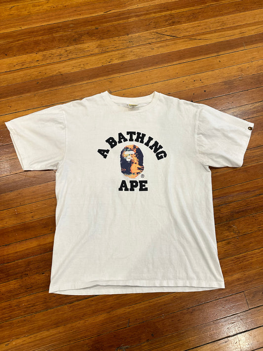 BAPE Tee White “Tie Dye Logo”