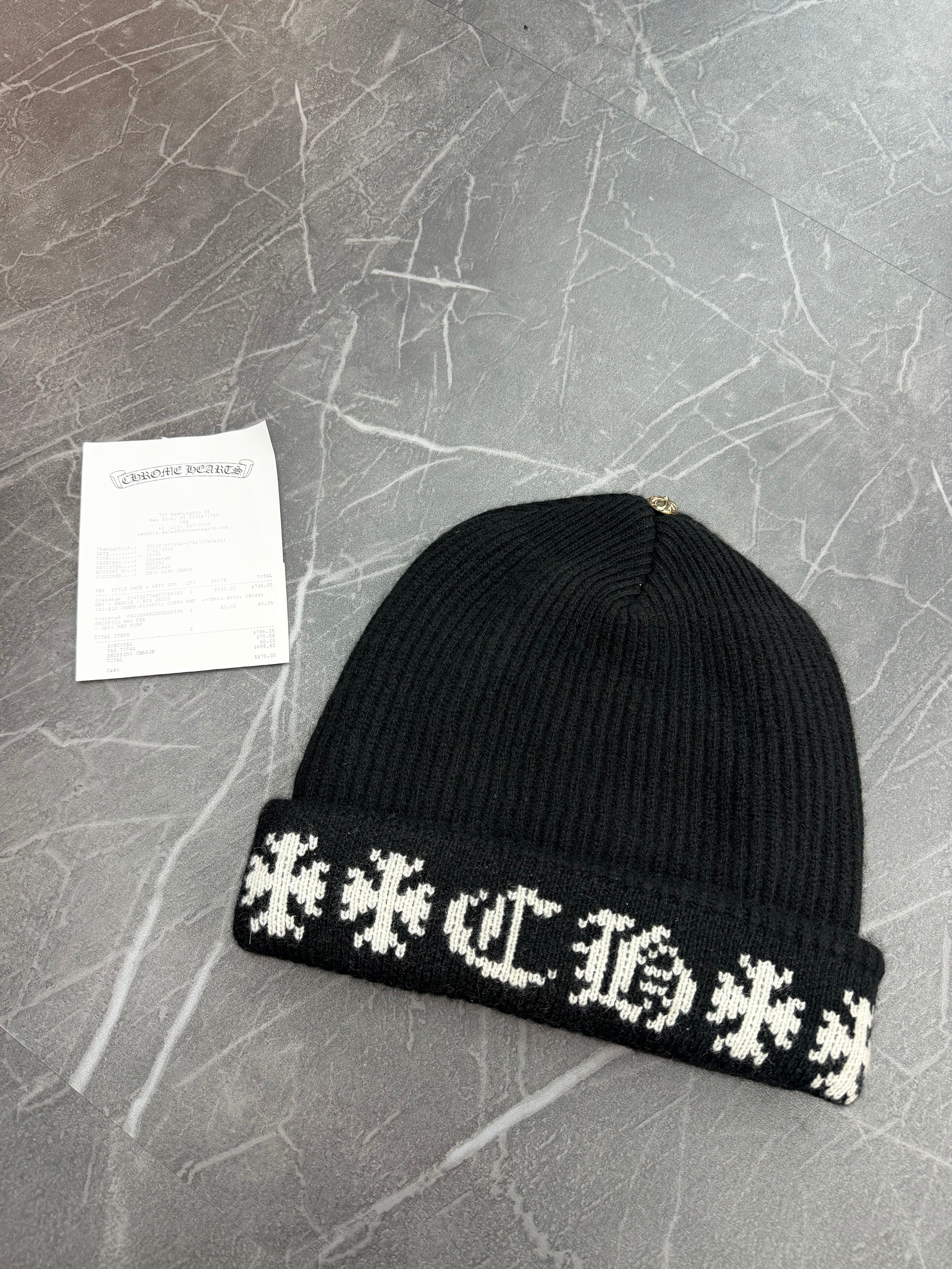 Chrome Hearts Big Daddy Cross Logo Cashmere Beanie