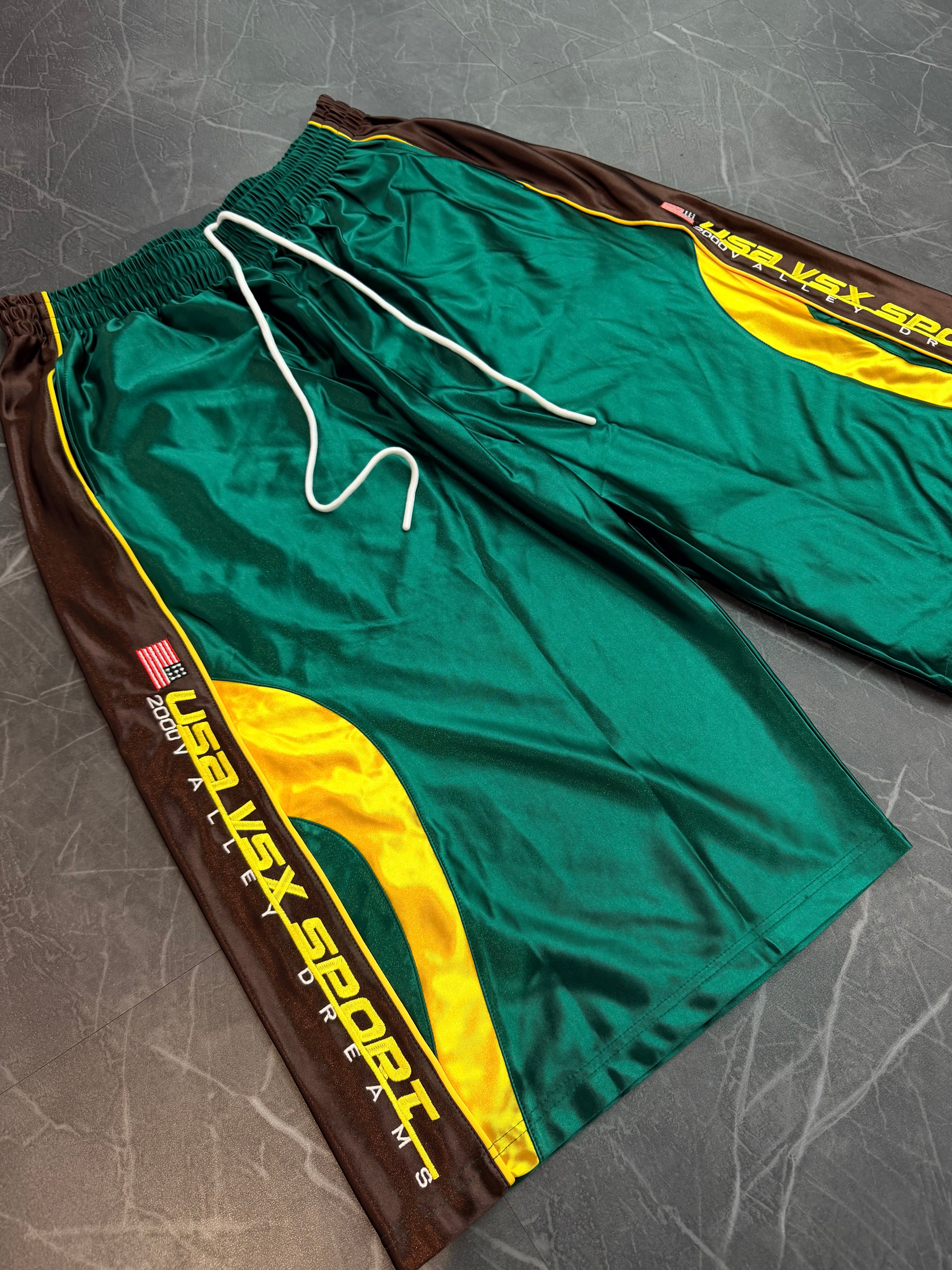 Vale Forever Iverson Basketball Shorts Green Brown