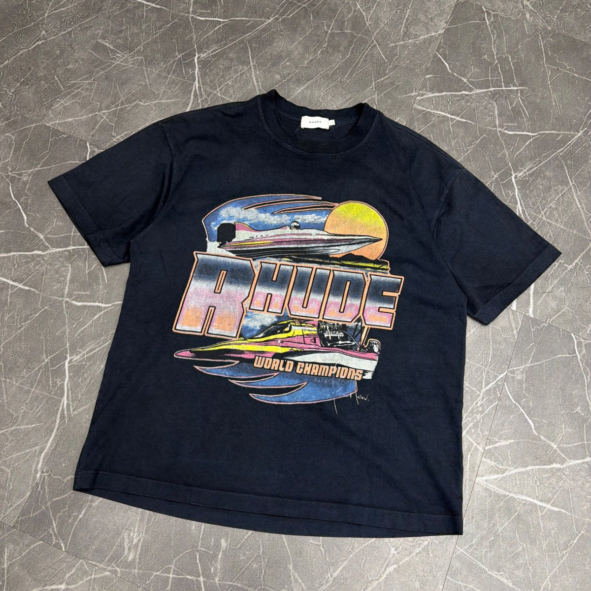 Rhude Speedboat World Champions Tee "Black"