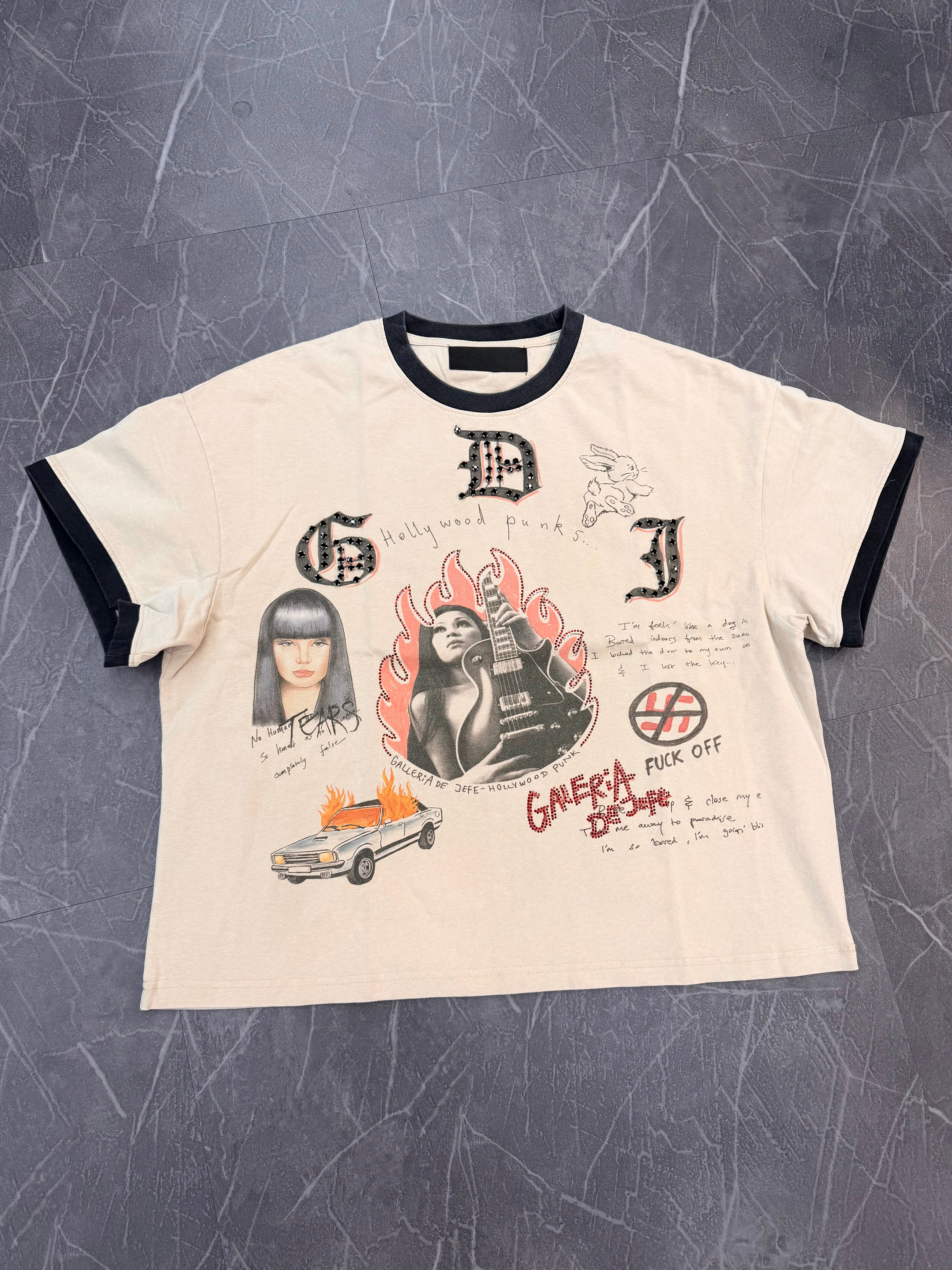 Galeria De Jefe Cream Ringer Tee
