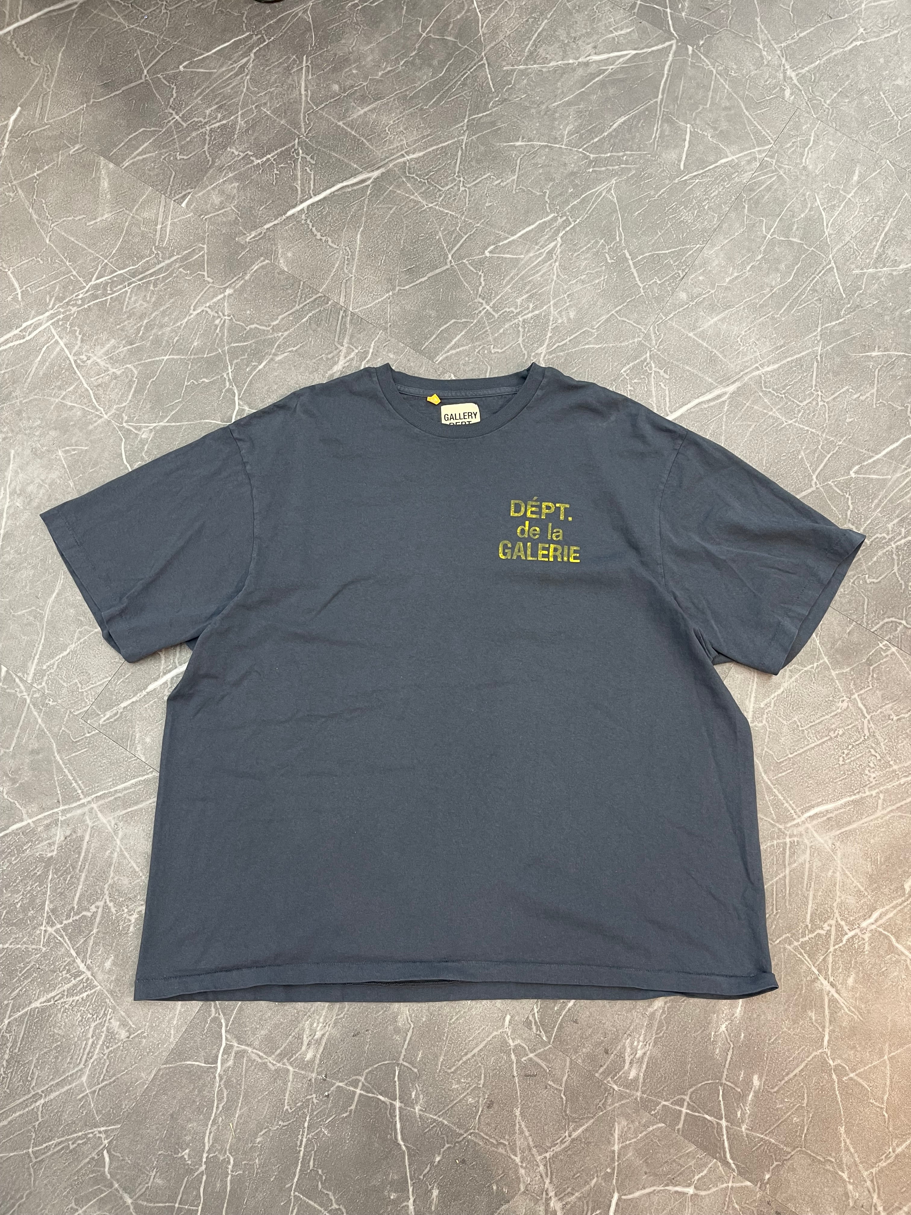 Gallery Dept French Logo Tee Navy Yellow
