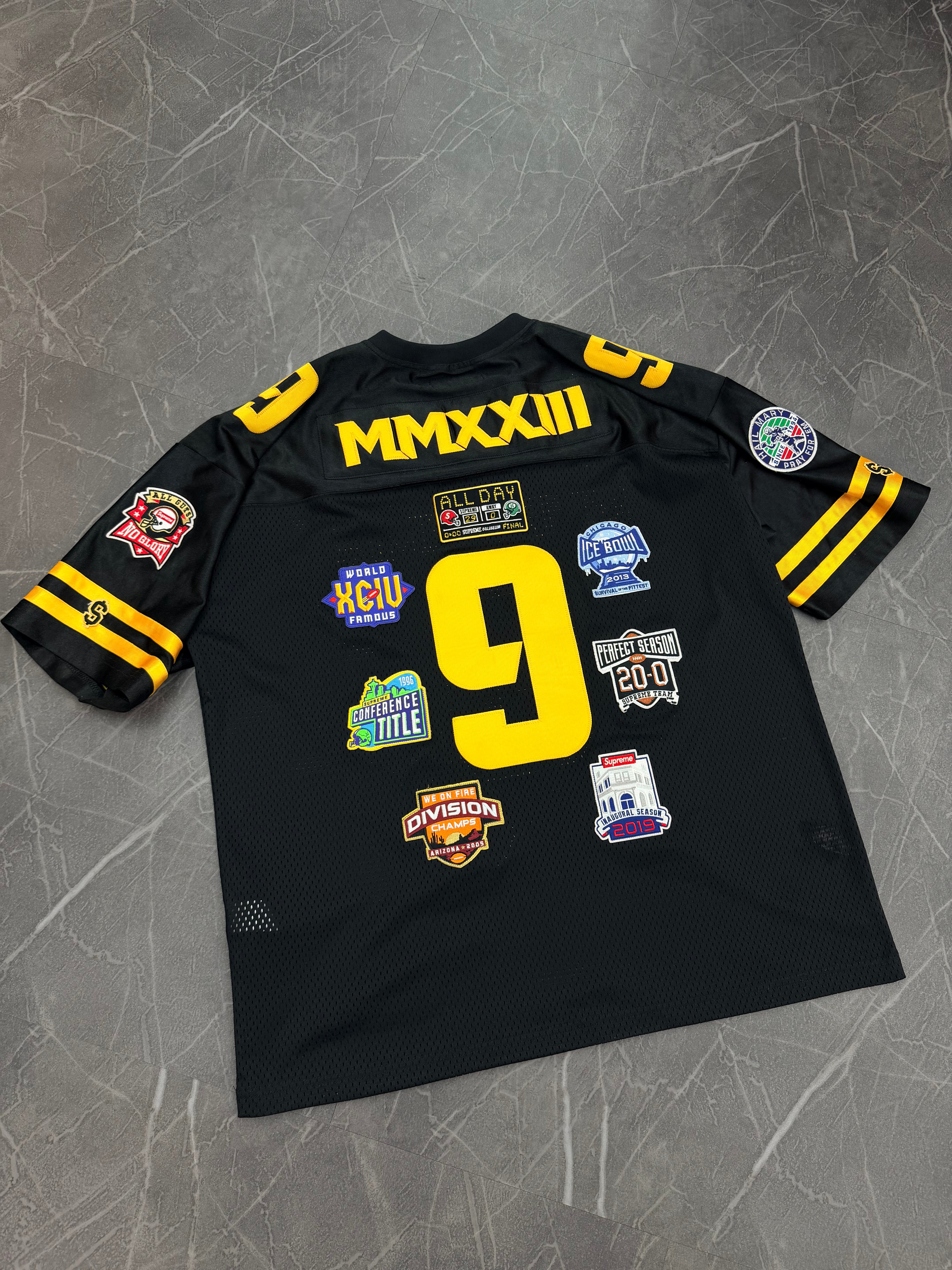 Supreme Championships Embroidered Football Jersey “Black”