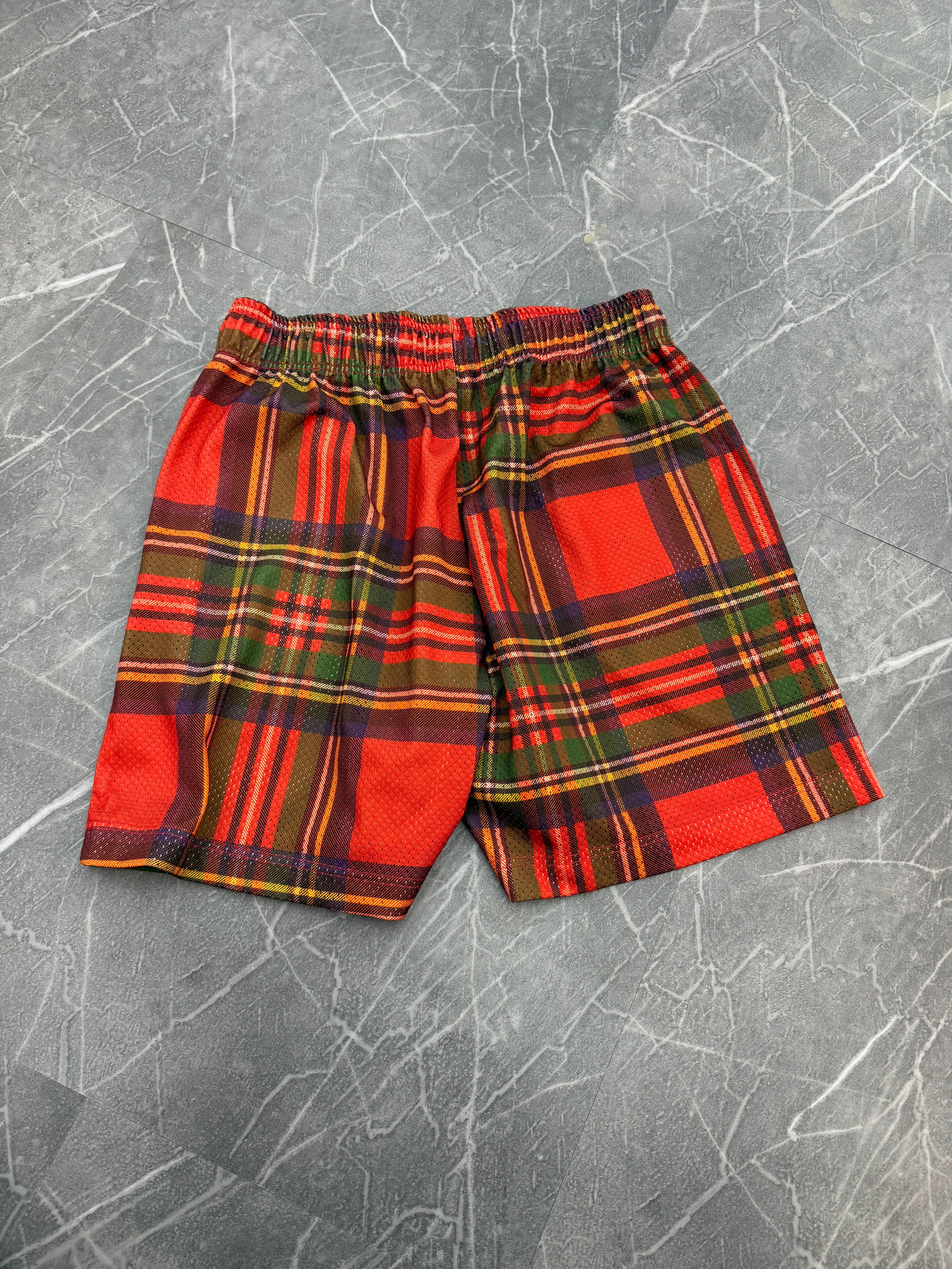 Eric Emmanuel Shorts “Plaid Yellow Logo”