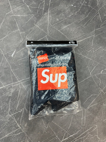 Supreme Hanes Socks Pack of 4 Black