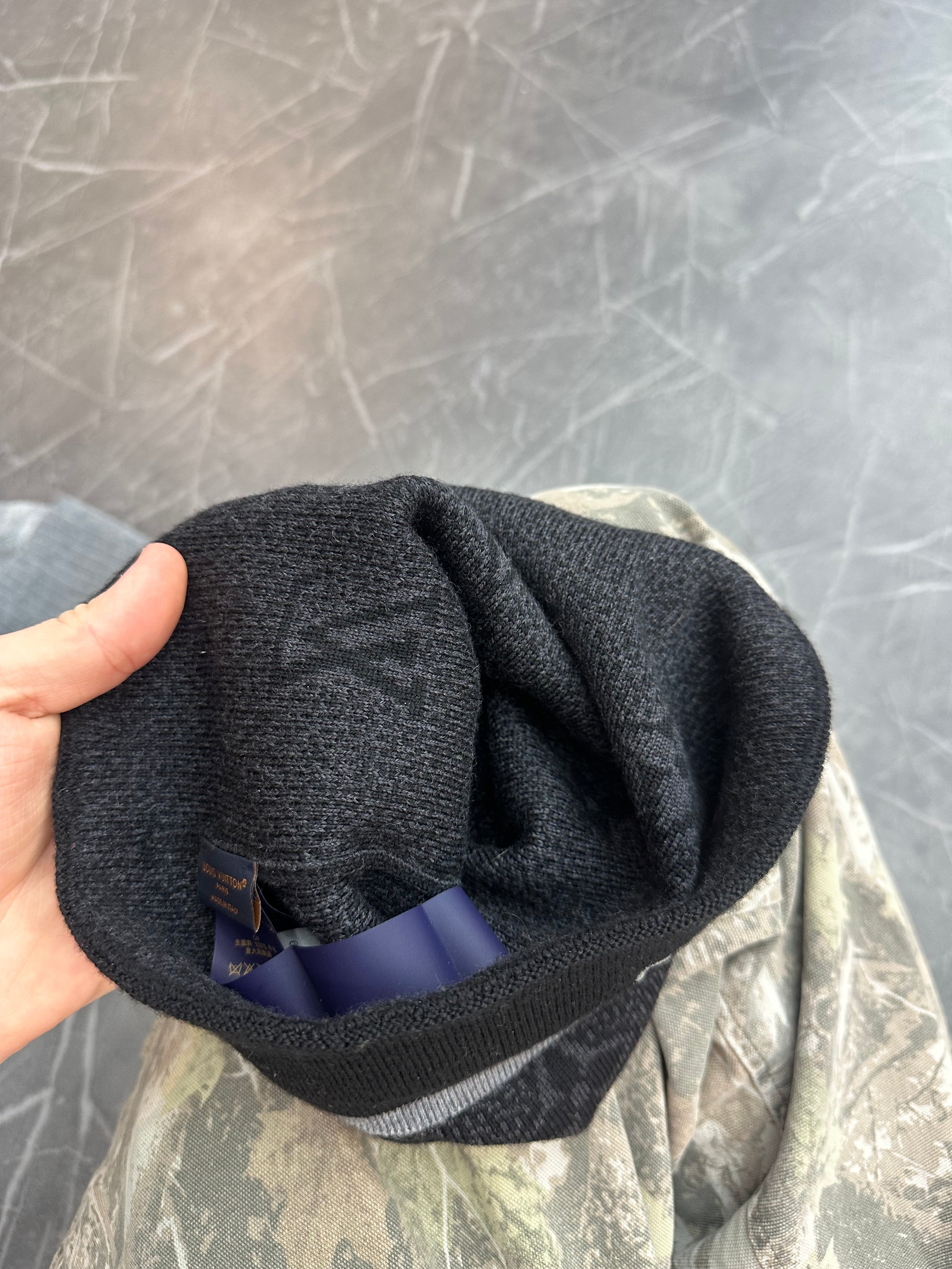 Louis Vuitton Monogram Logo Beanie Black