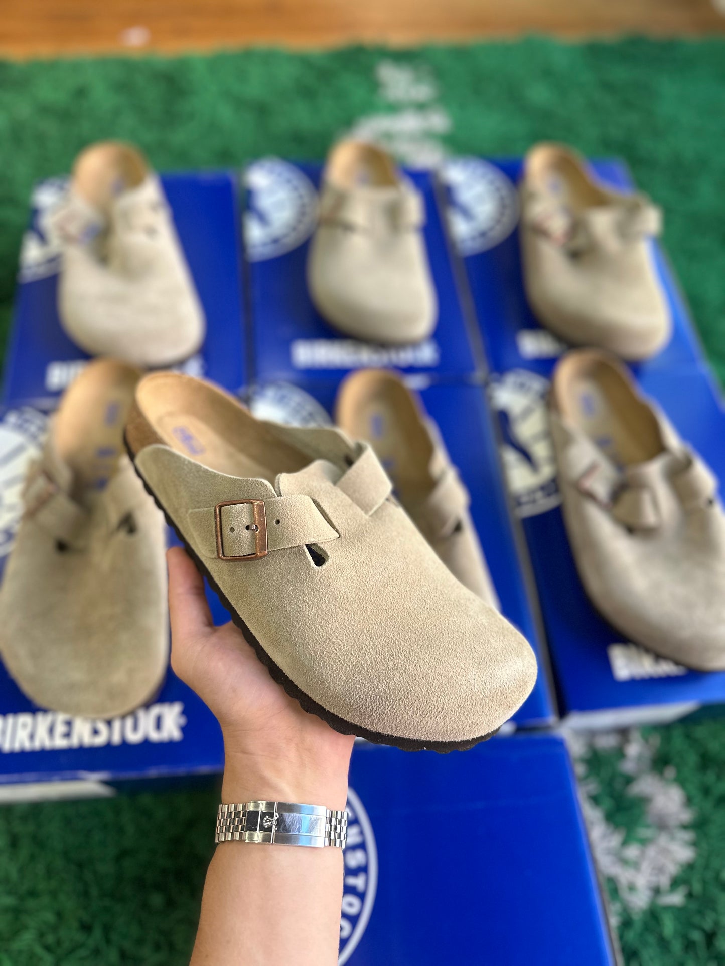 Birkenstock Clogs “Suede Taupe”