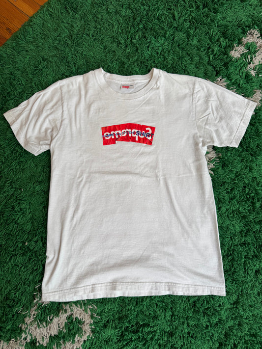 Supreme x CDG Crinkle Box Logo Tee “White”