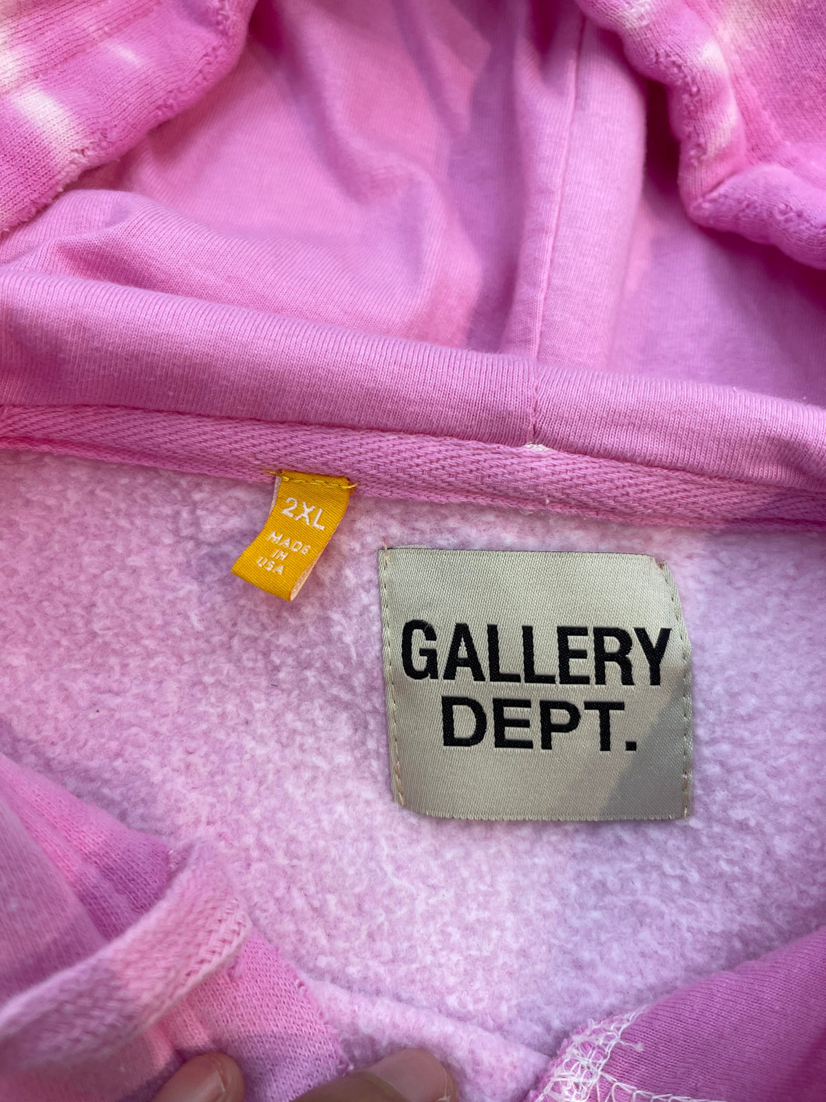 Gallery Dept. Gallery Dept Sunfaded Centered Logo Hoodie Pink (Size XXL) - Image 3