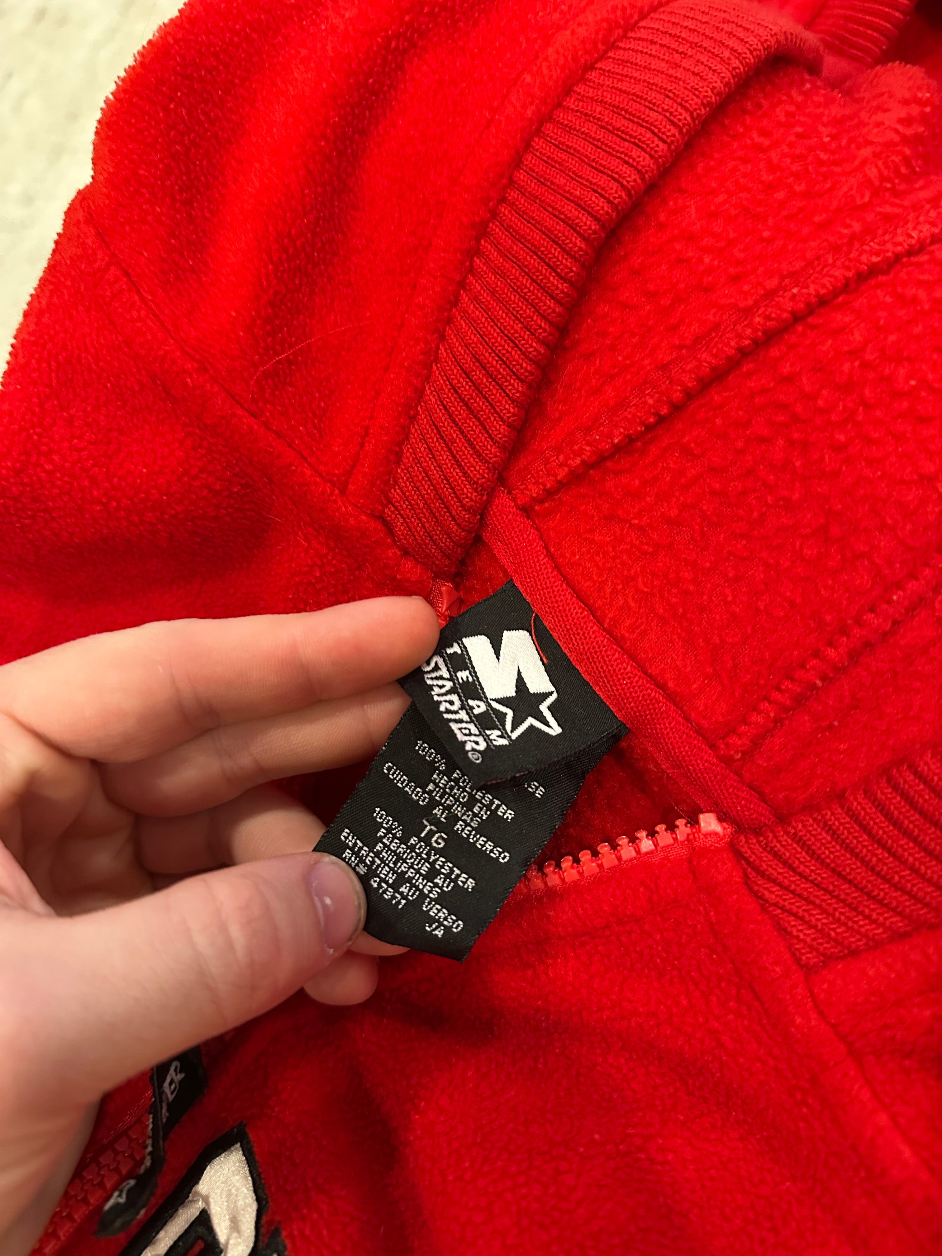 90s Starter Ohio State Zip Up Fleece Hoodie (XL)