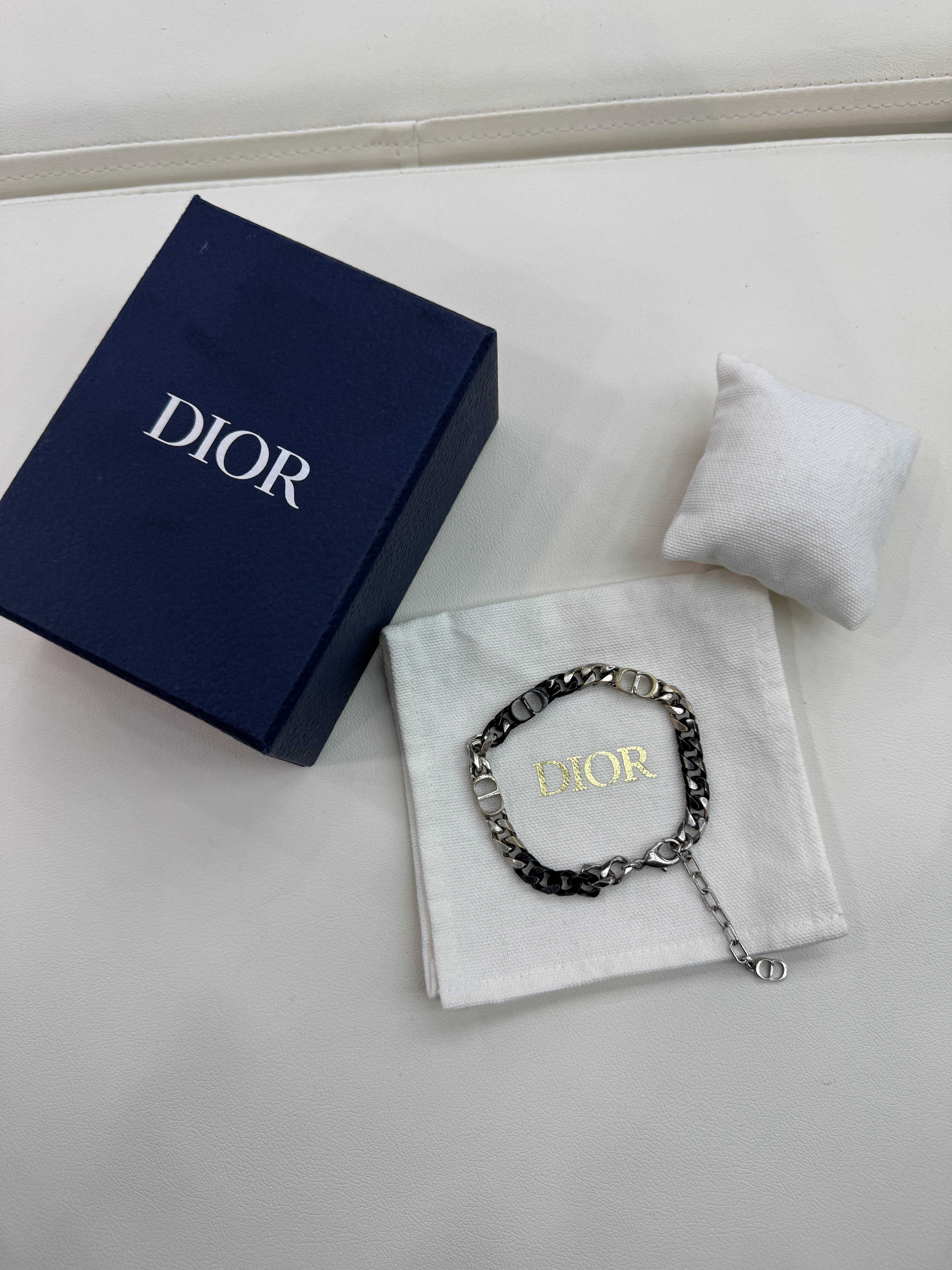 Dior Bracelet Buckle Chain Link Monogram CD