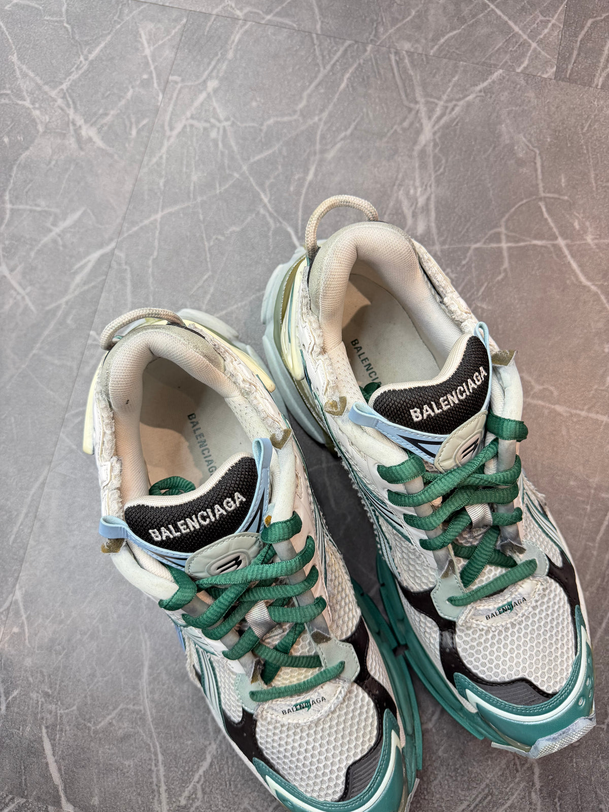 Balenciaga Runner White Green Blue