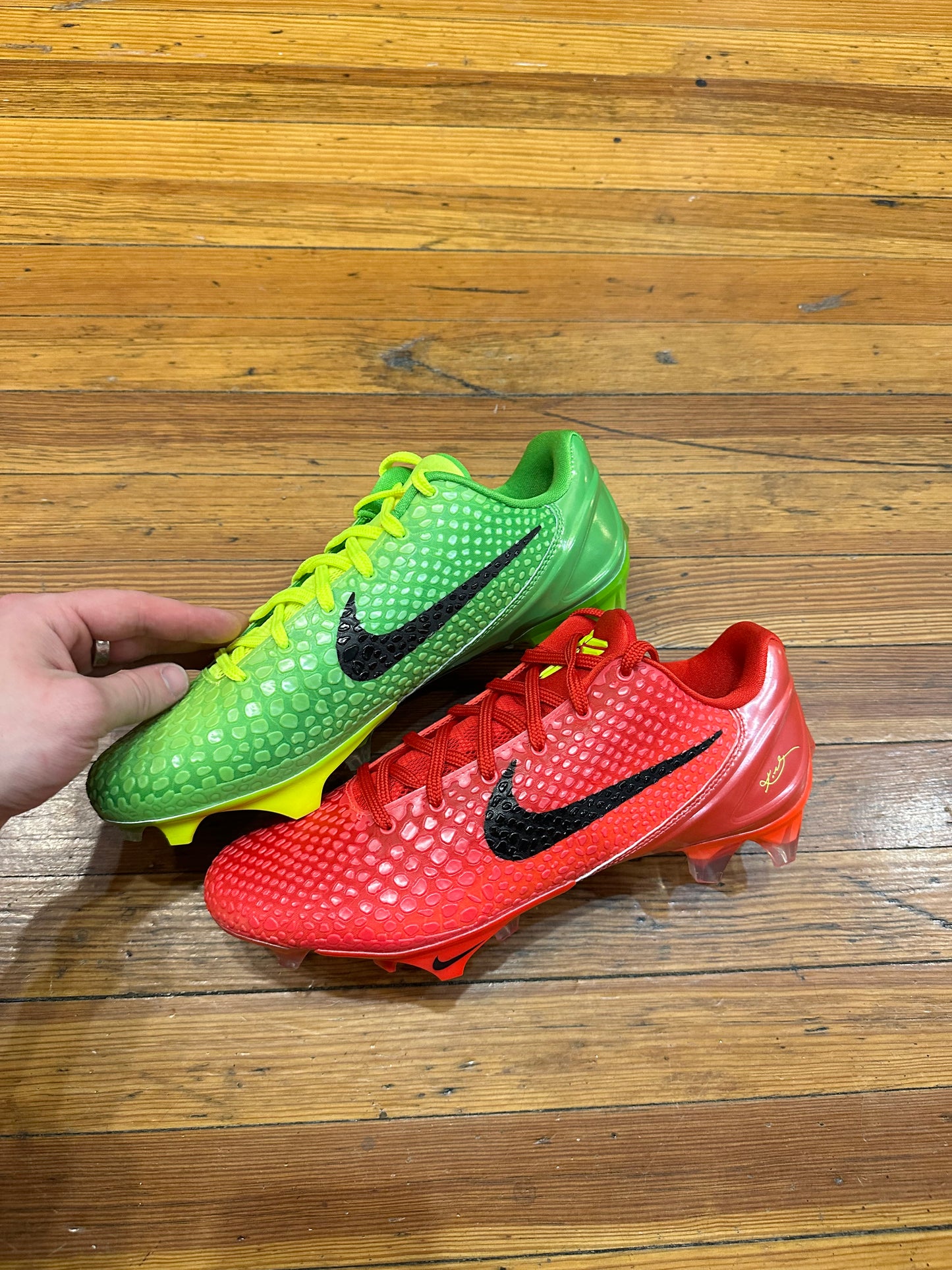 Nike Vapor Edge 6 Kobe Grinch Cleats “Mismatch”