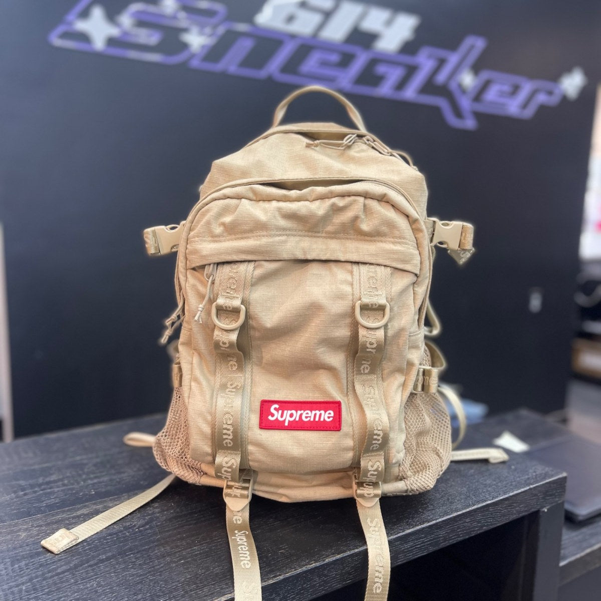 Supreme Logo Backpack (SS26) Tan - Image 1