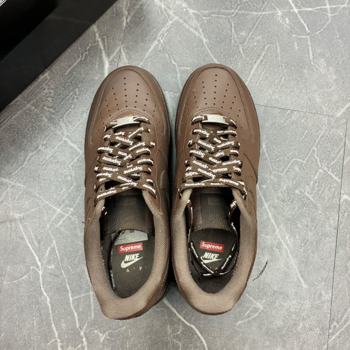 Nike Air Force 1 Low Supreme Baroque Brown (Size 8) (Lightly Worn)