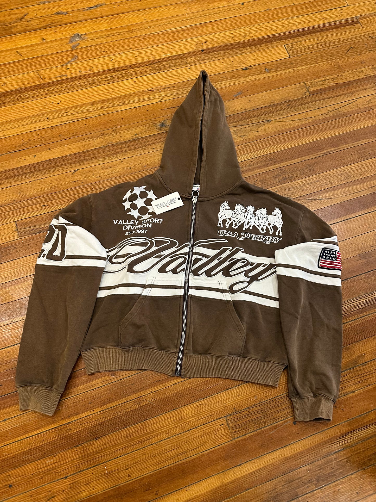 Vale Forever Zip Up “Brown Cursive”