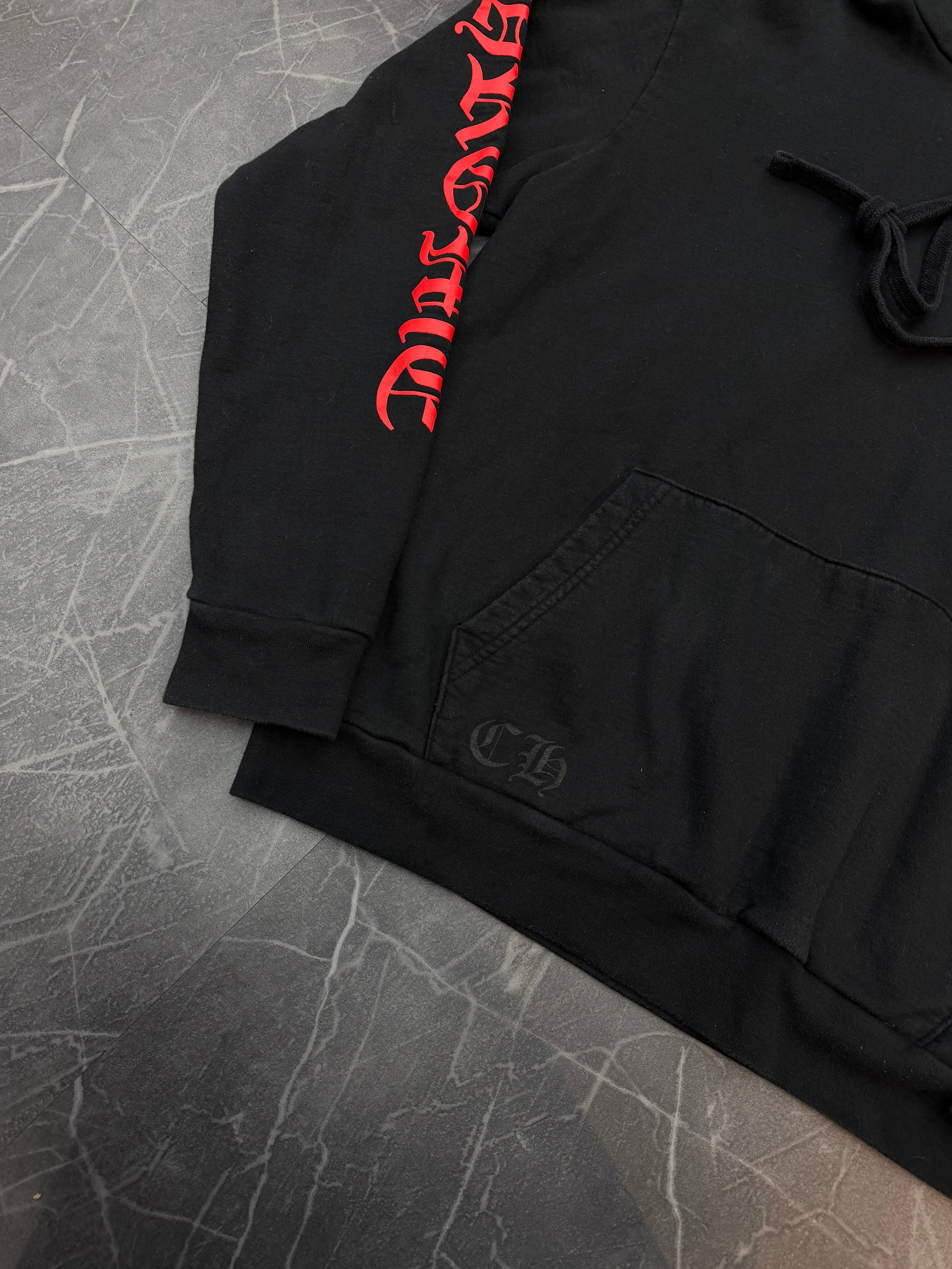 Chrome Hearts Made In Hollywood Plus Cross Hoodie Black Red