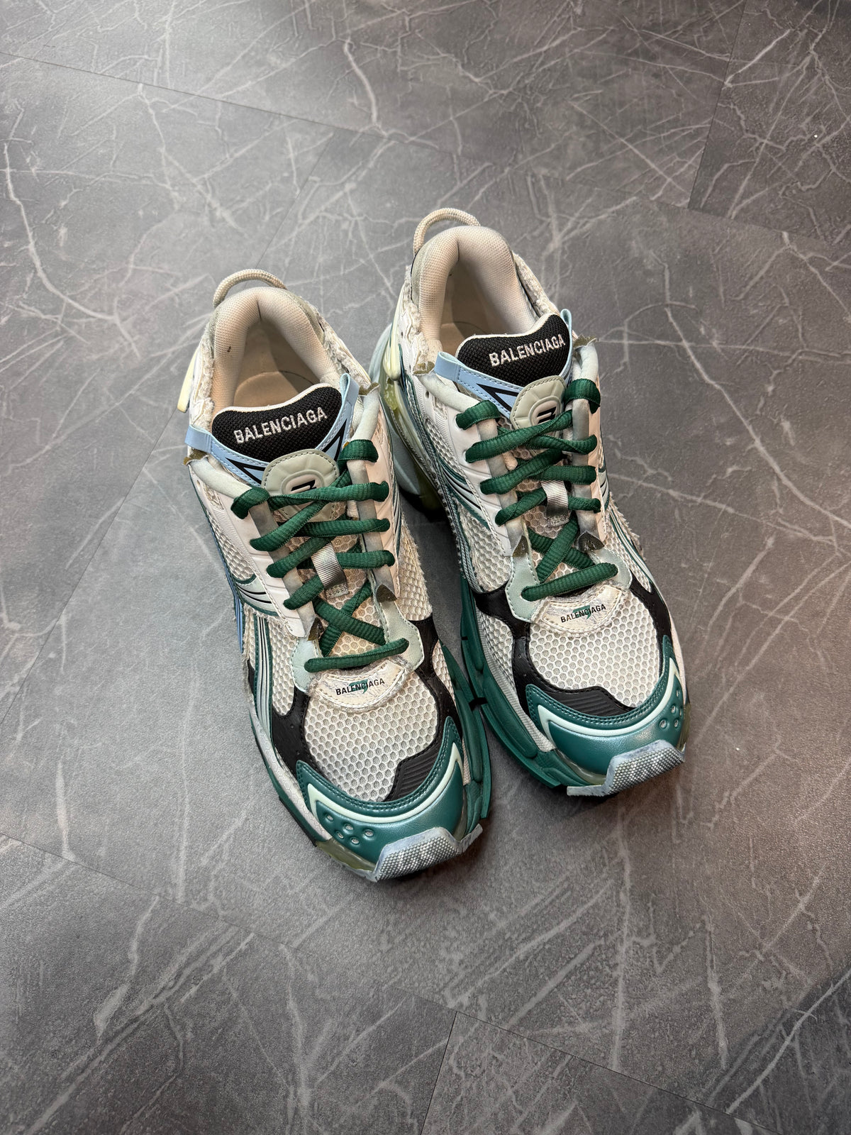 Balenciaga Runner White Green Blue