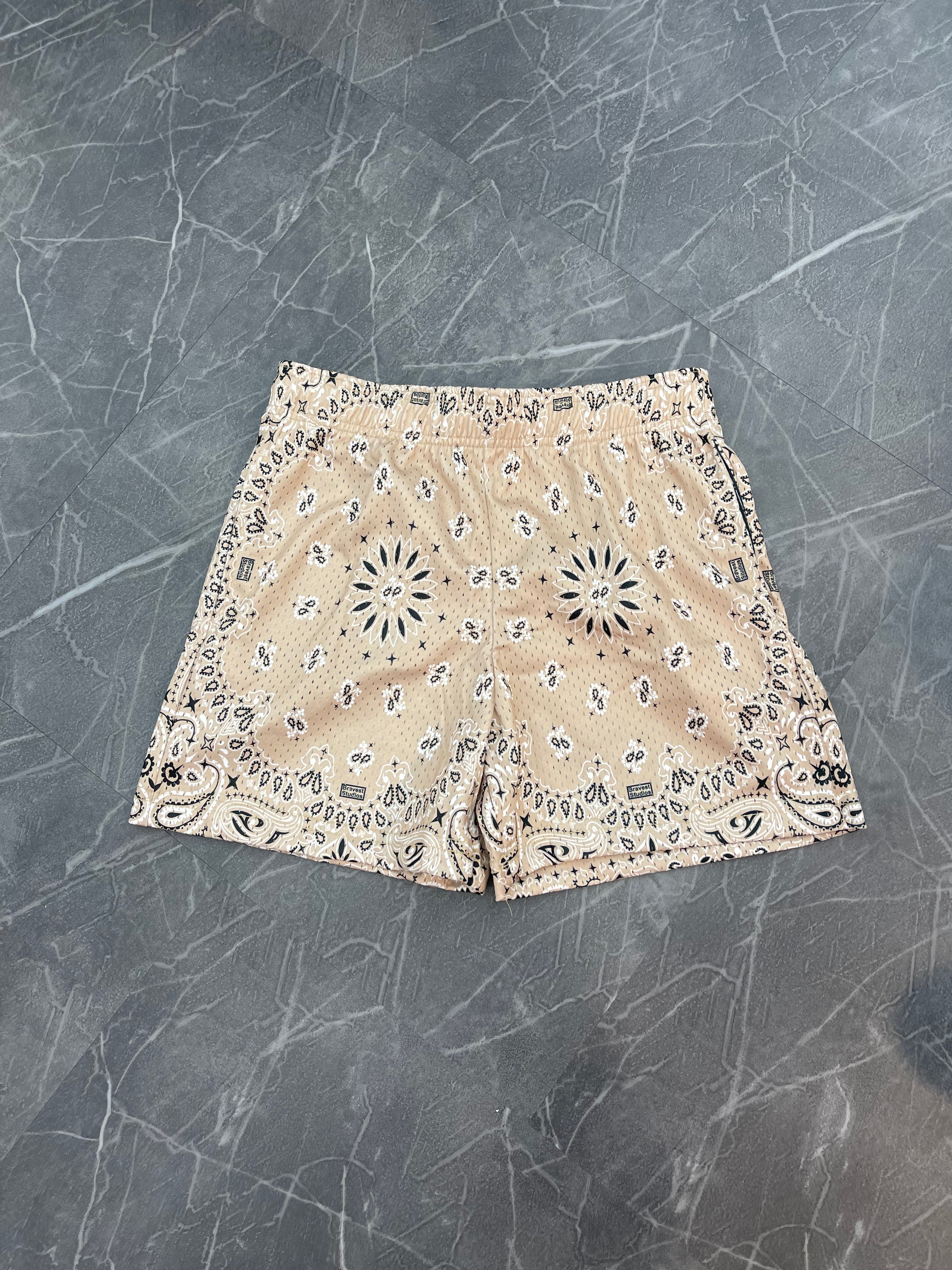 Bravest Studios Brown Paisley Shorts