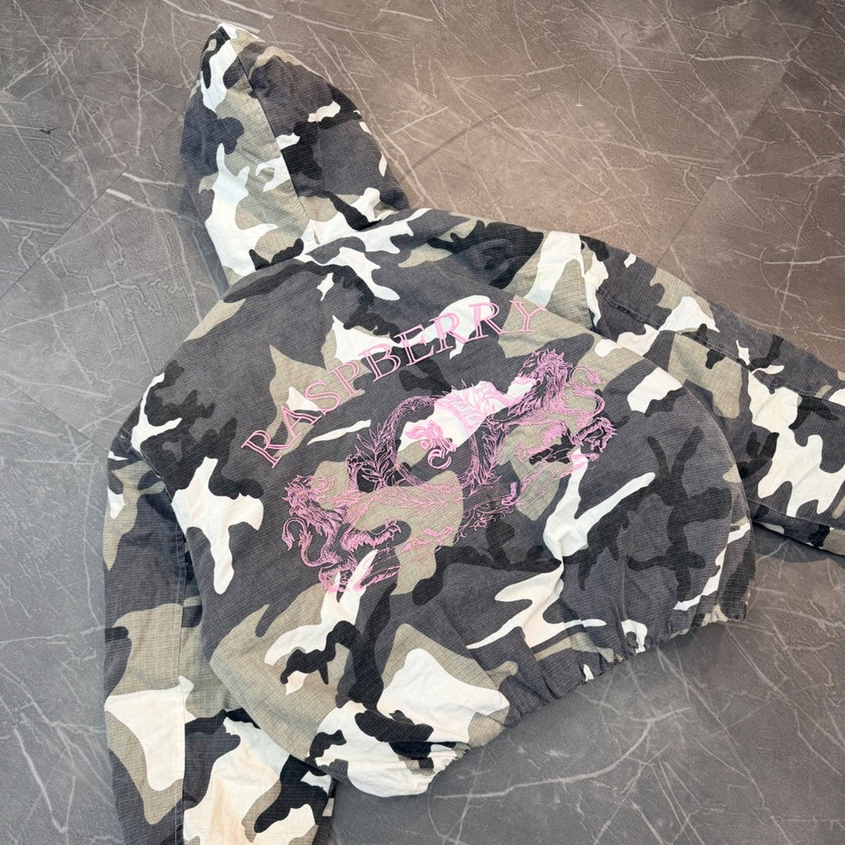 GV Gallery Raspberry Hills Camo Bomber - Image 3