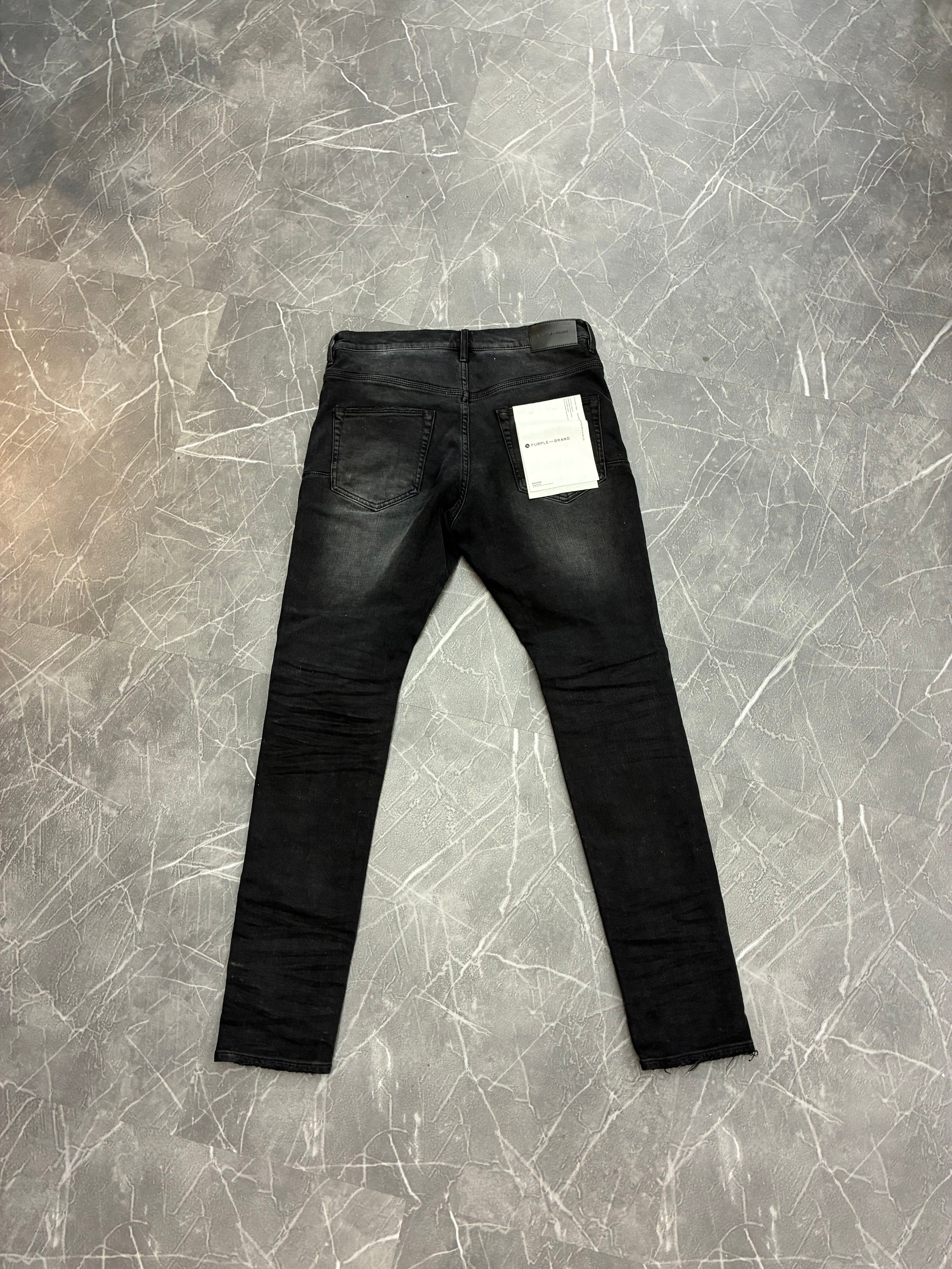 PURPLE BRAND ストーン装飾 ブラックデニム 30 Purple Brand