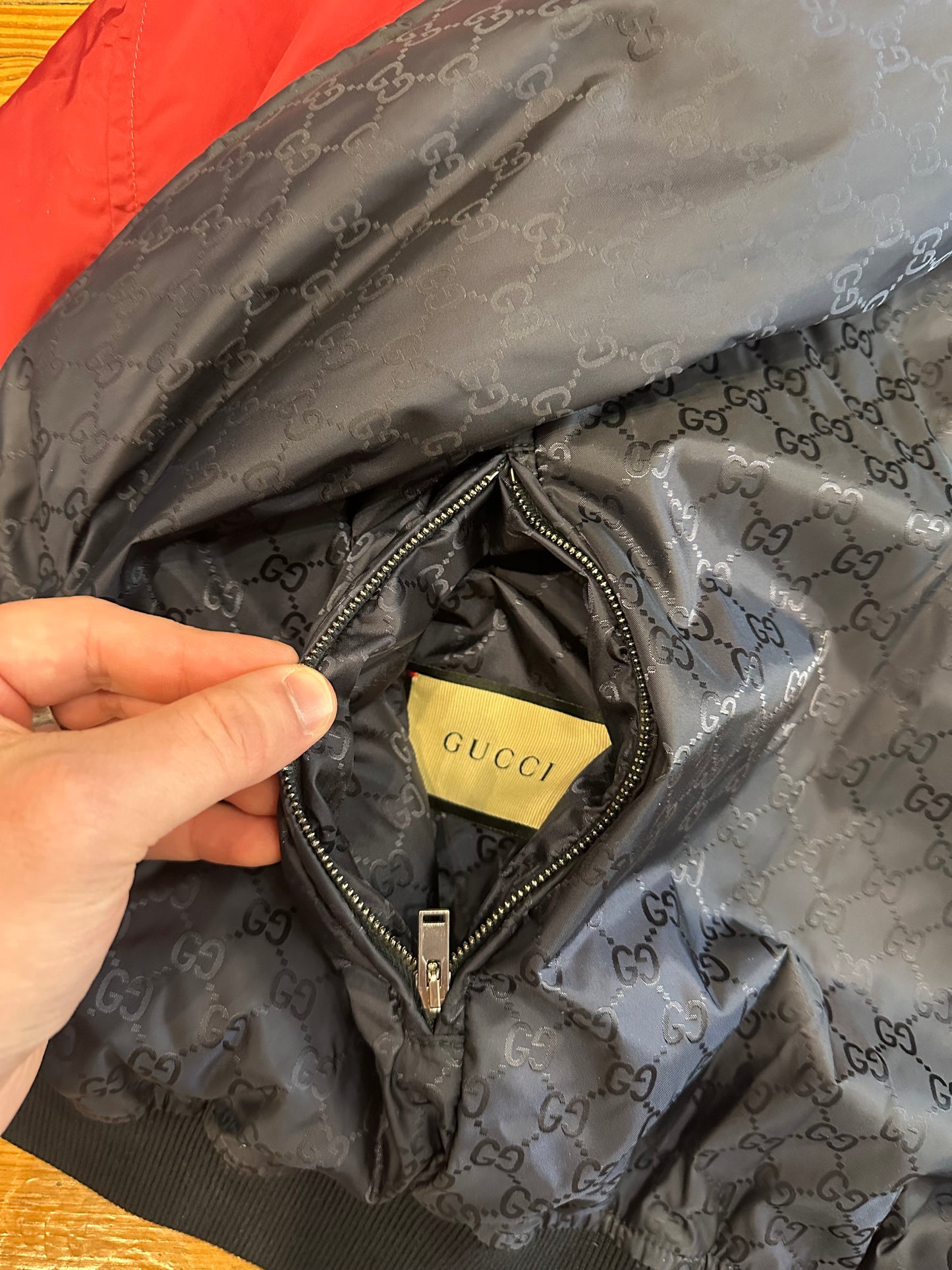 Gucci REVERSIBLE GG NYLON BOMBER
JACKET