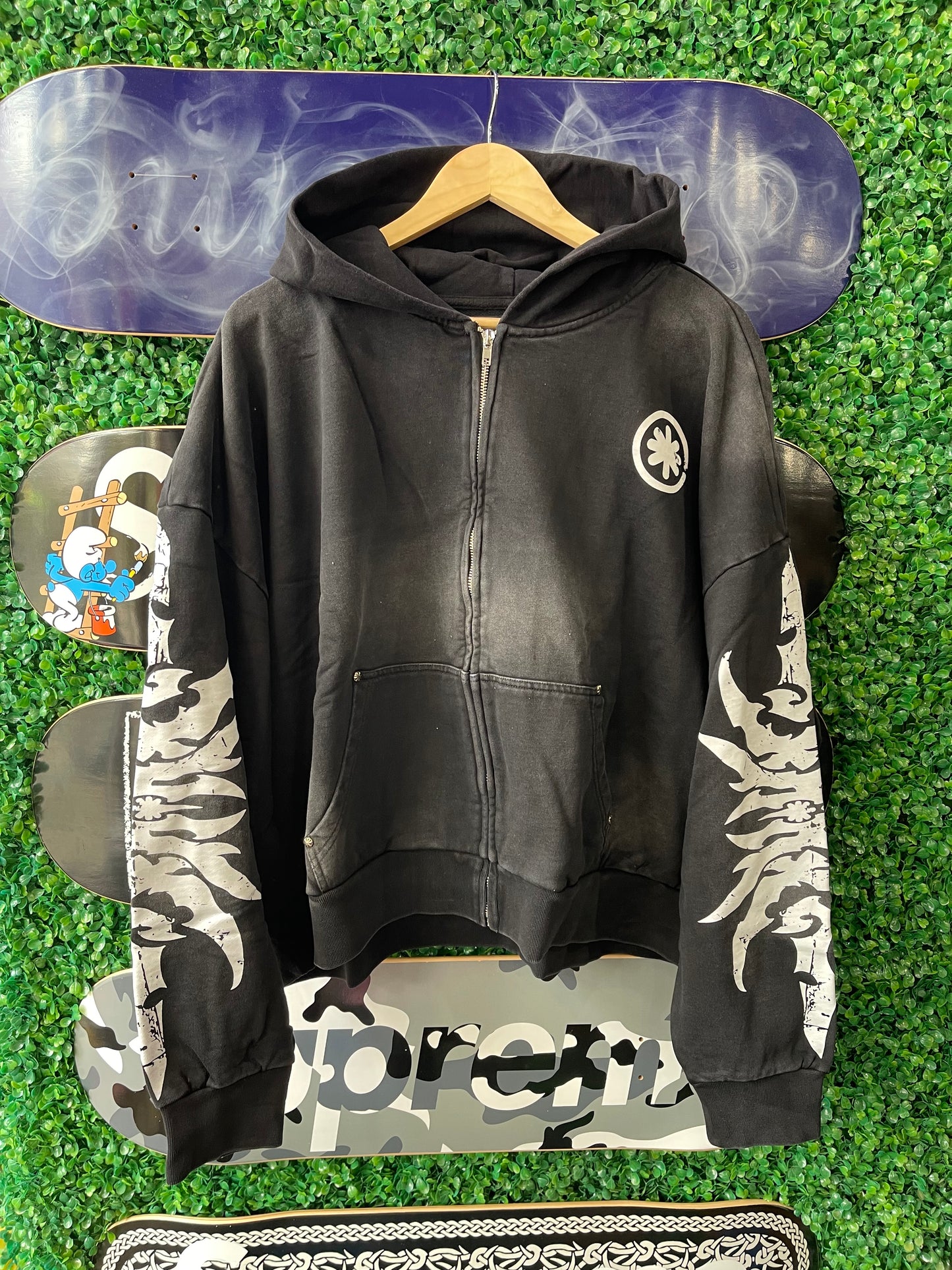 Lost SHDWS Zip Up “Acid Wash Black”