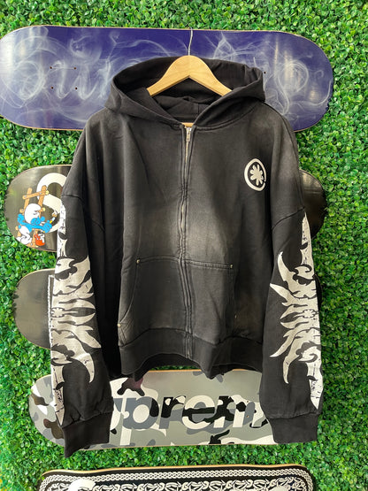 Lost SHDWS Zip Up “Acid Wash Black”