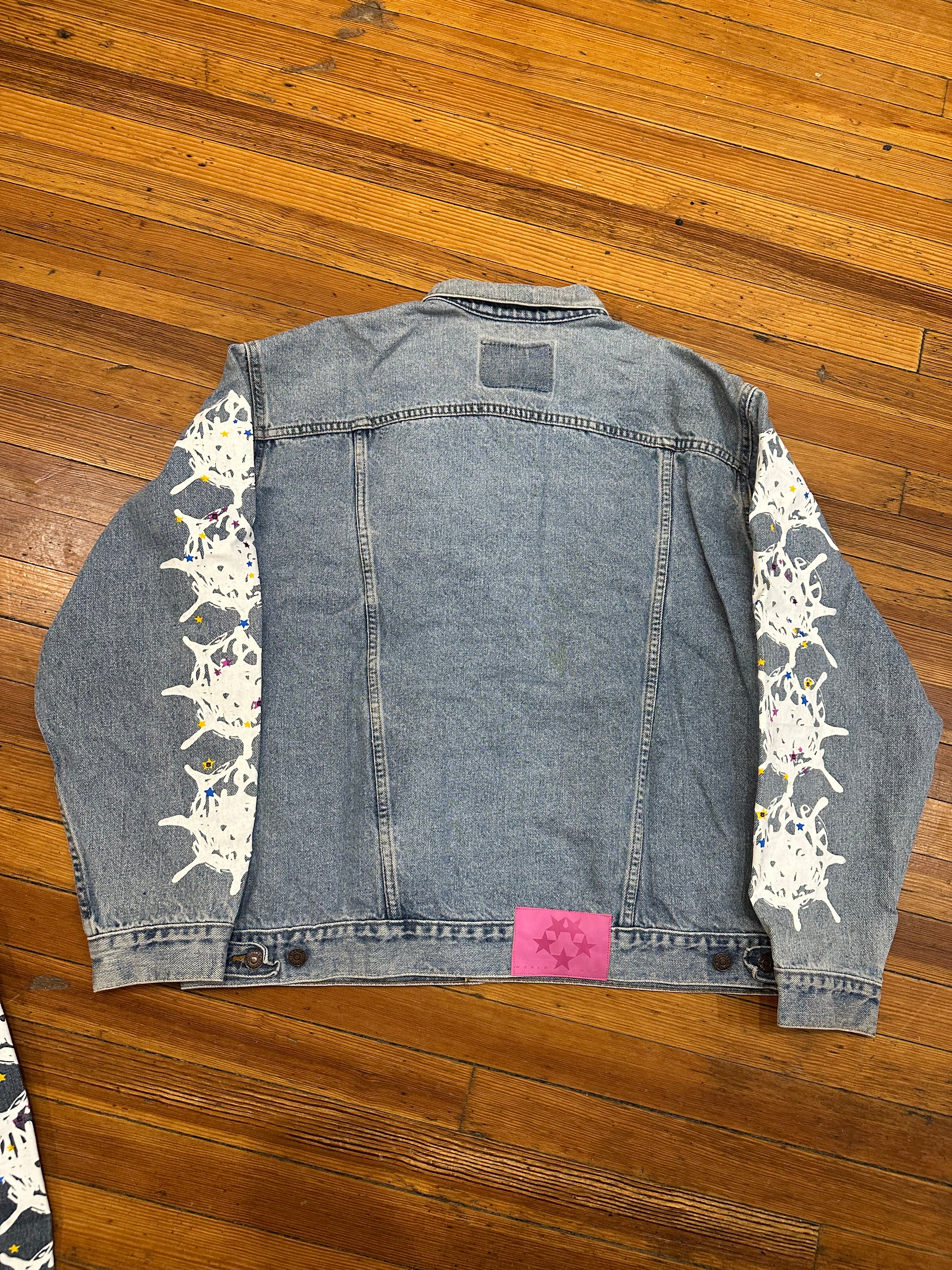 Sp5der Web Denim Trucker Jacket “Light Wash”