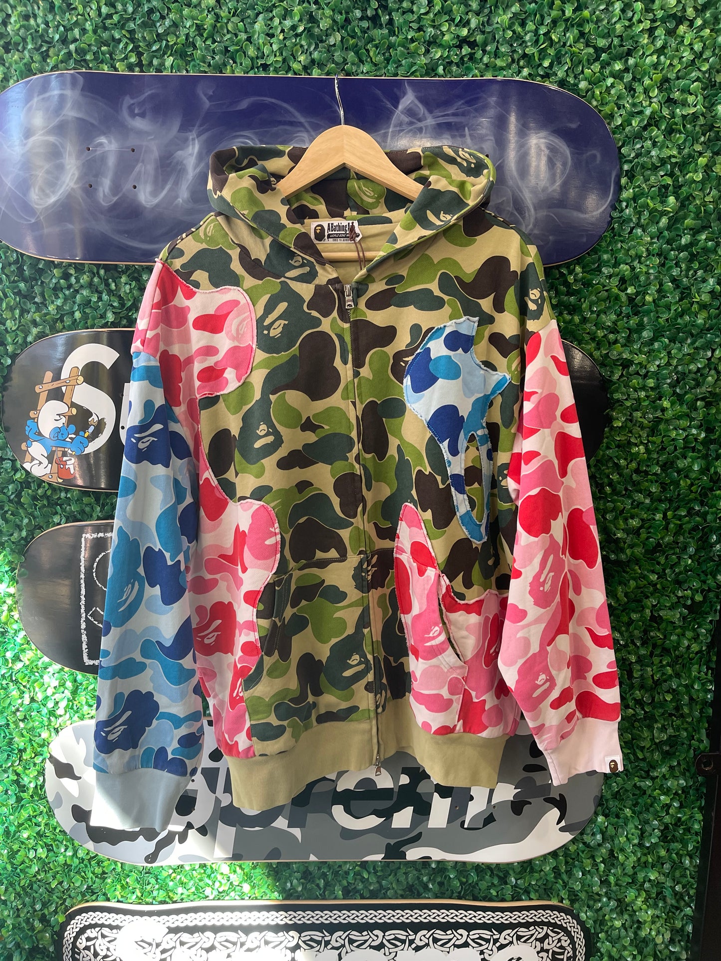 Bape ABC Camo Patchwork Zip Up Hoodie