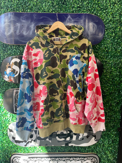 Bape ABC Camo Patchwork Zip Up Hoodie