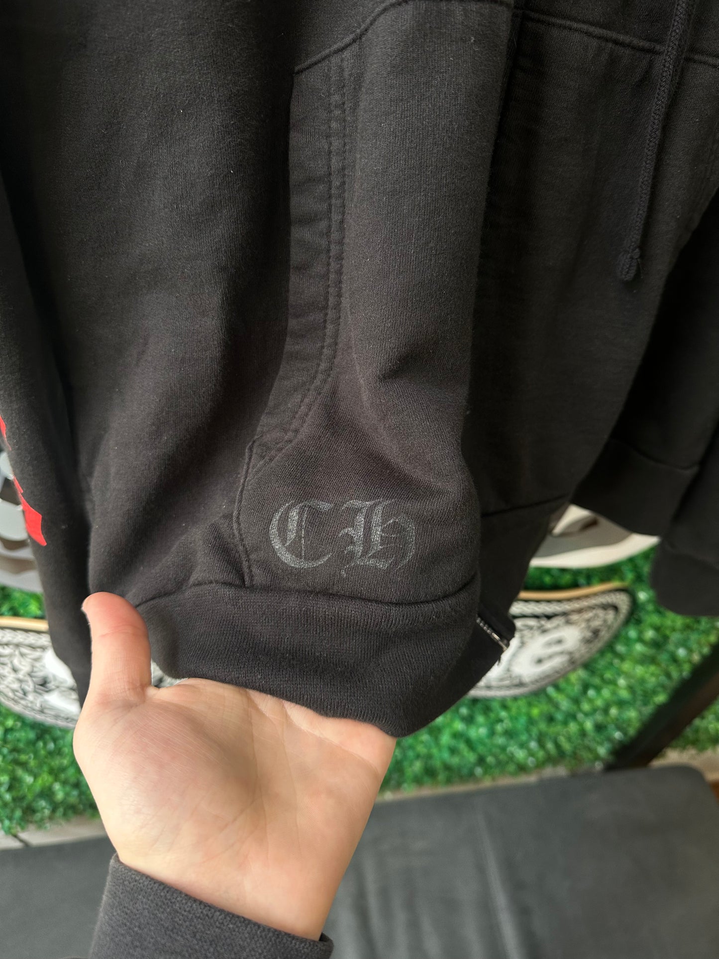 Chrome Hearts Red Cross Zip Up Hoodie